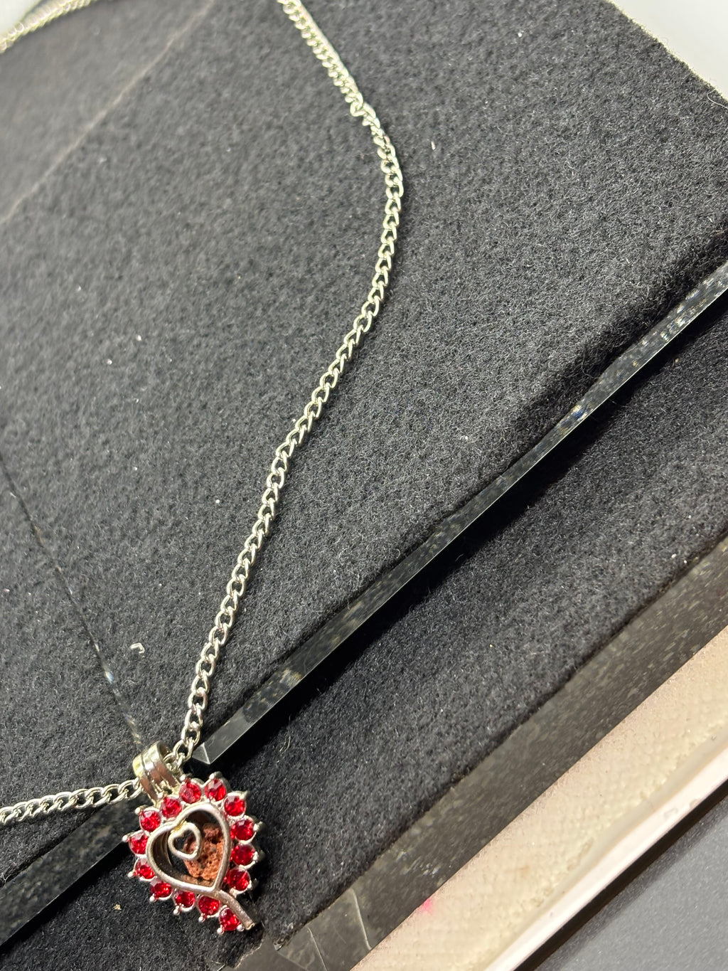 Red Rhinestone cage Necklace