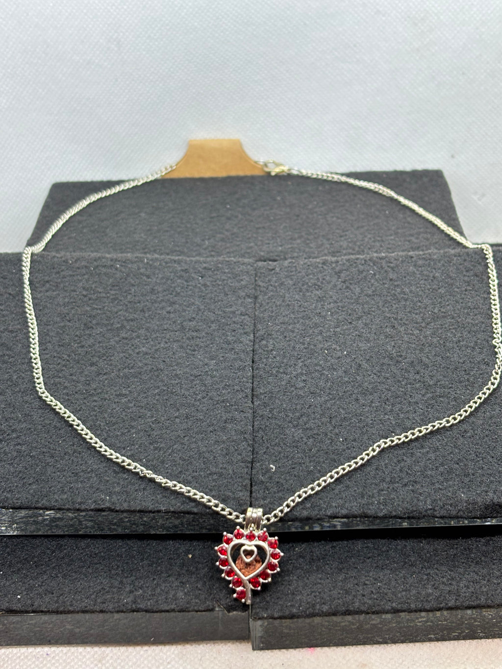 Red Rhinestone cage Necklace