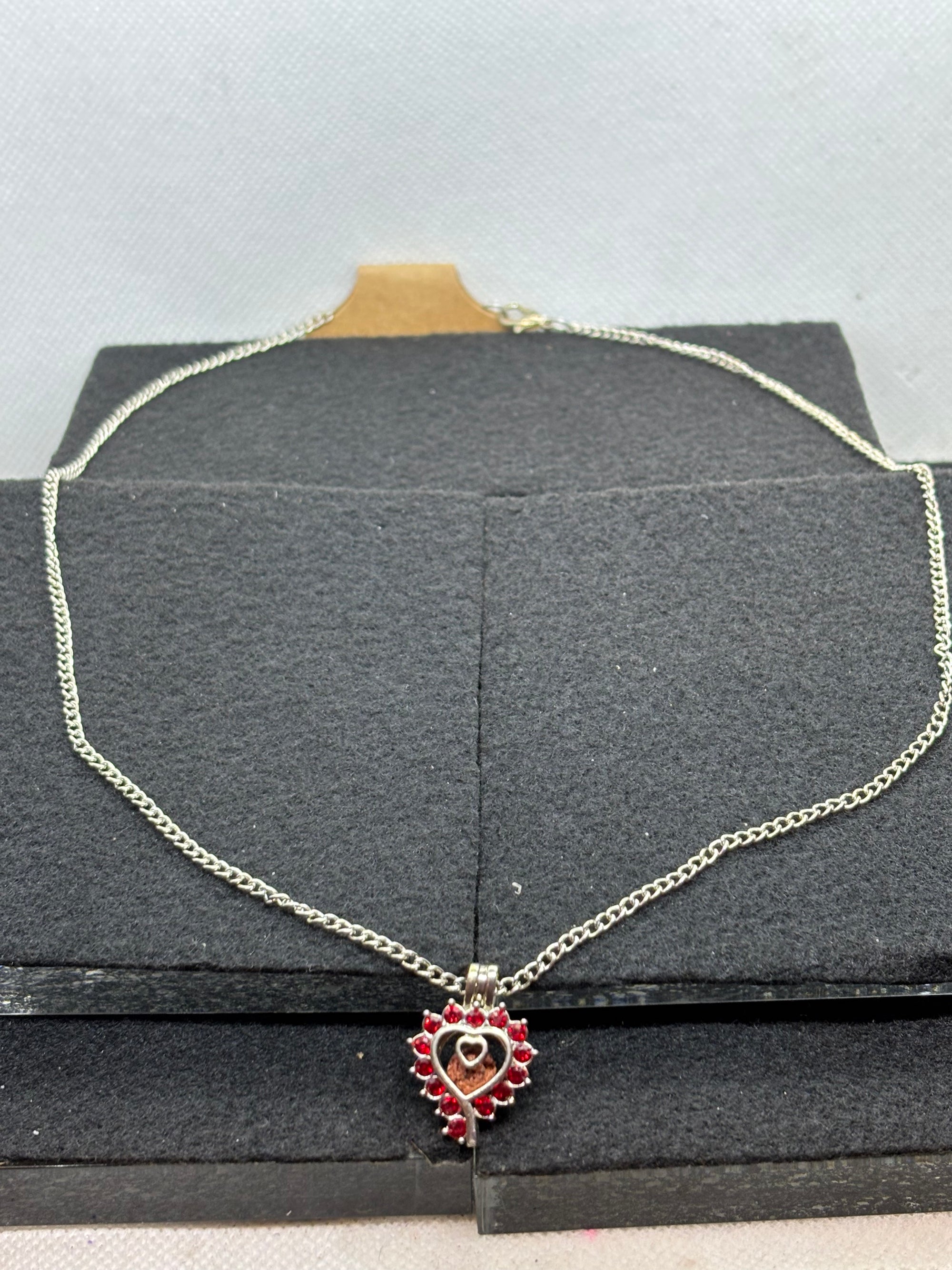 Red Rhinestone cage Necklace