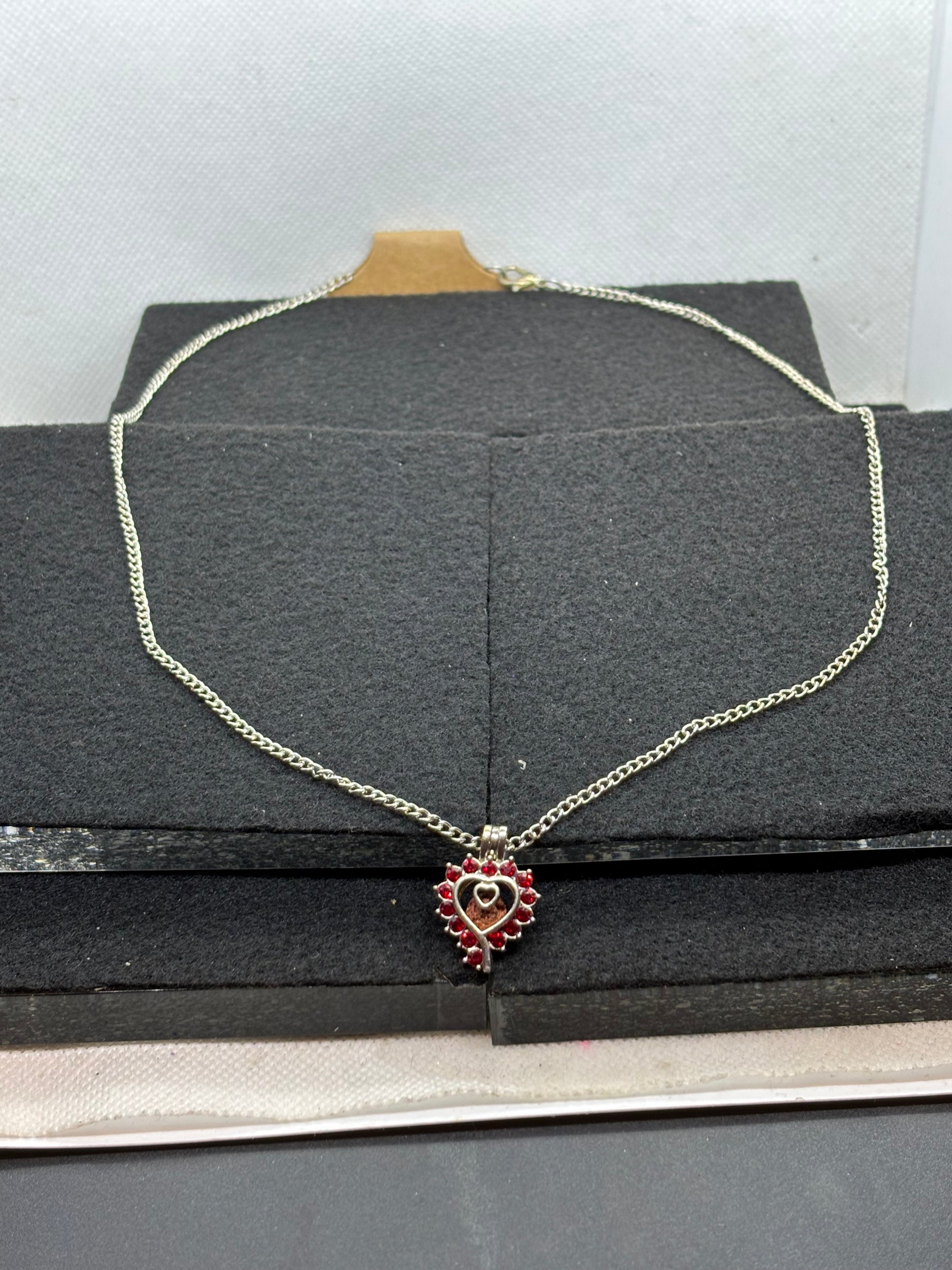 Red Rhinestone cage Necklace