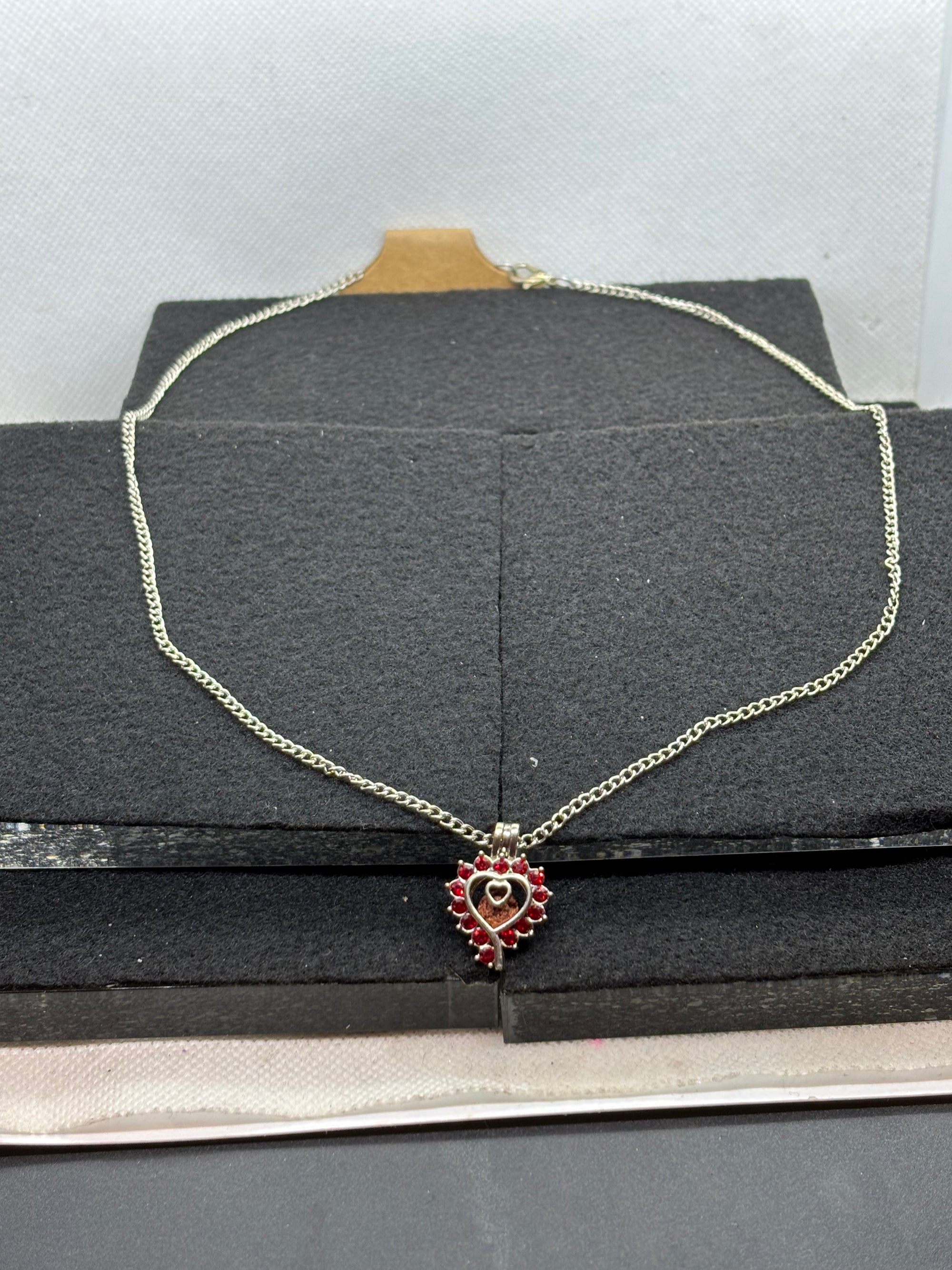 Red Rhinestone cage Necklace