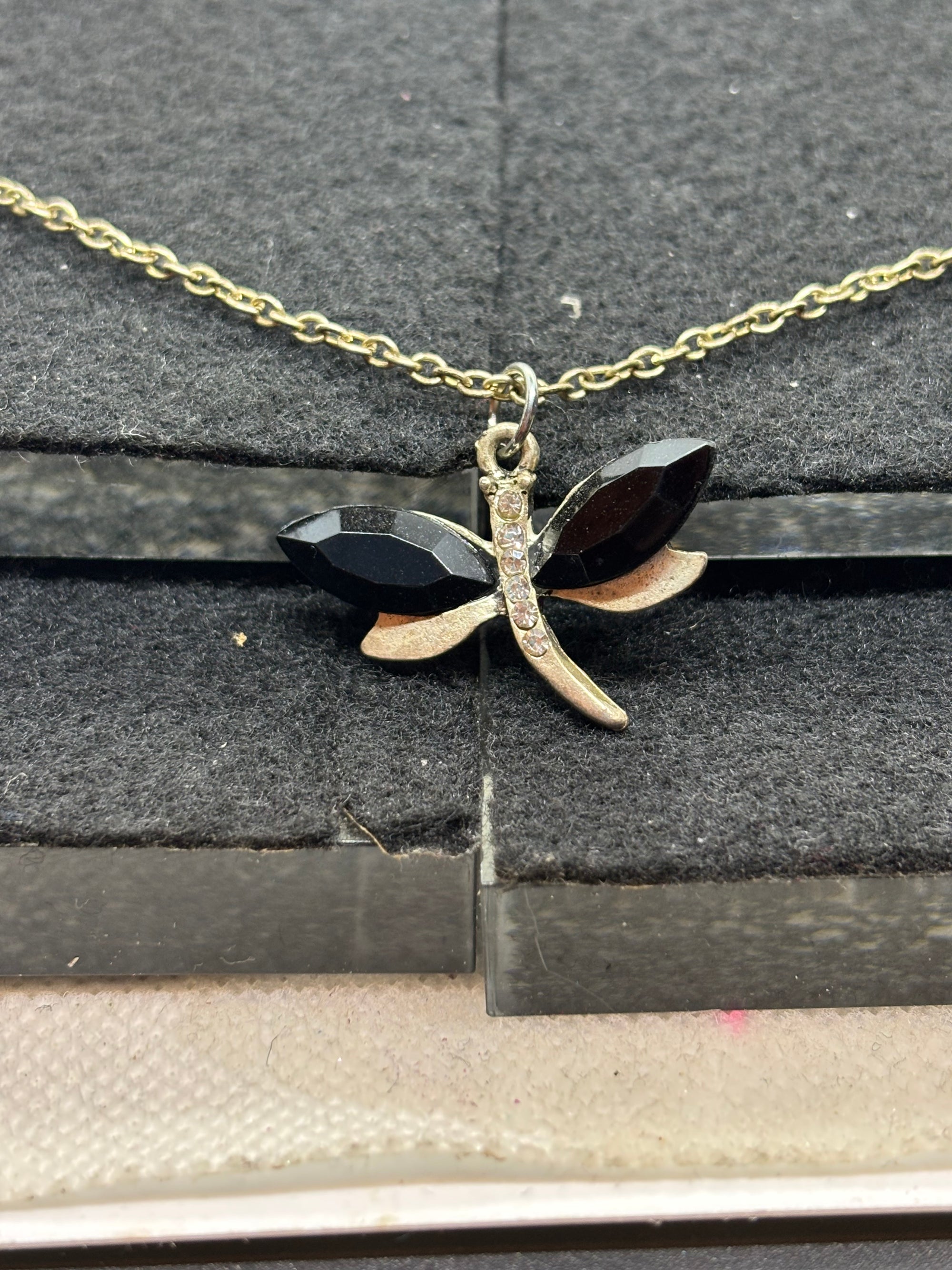 Black Dragonfly Necklace