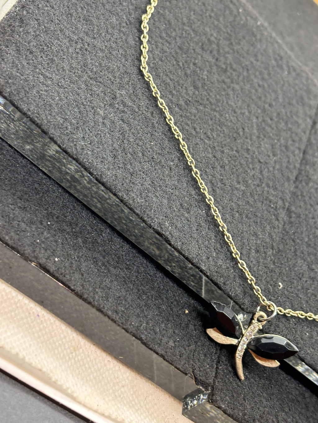 Black Dragonfly Necklace