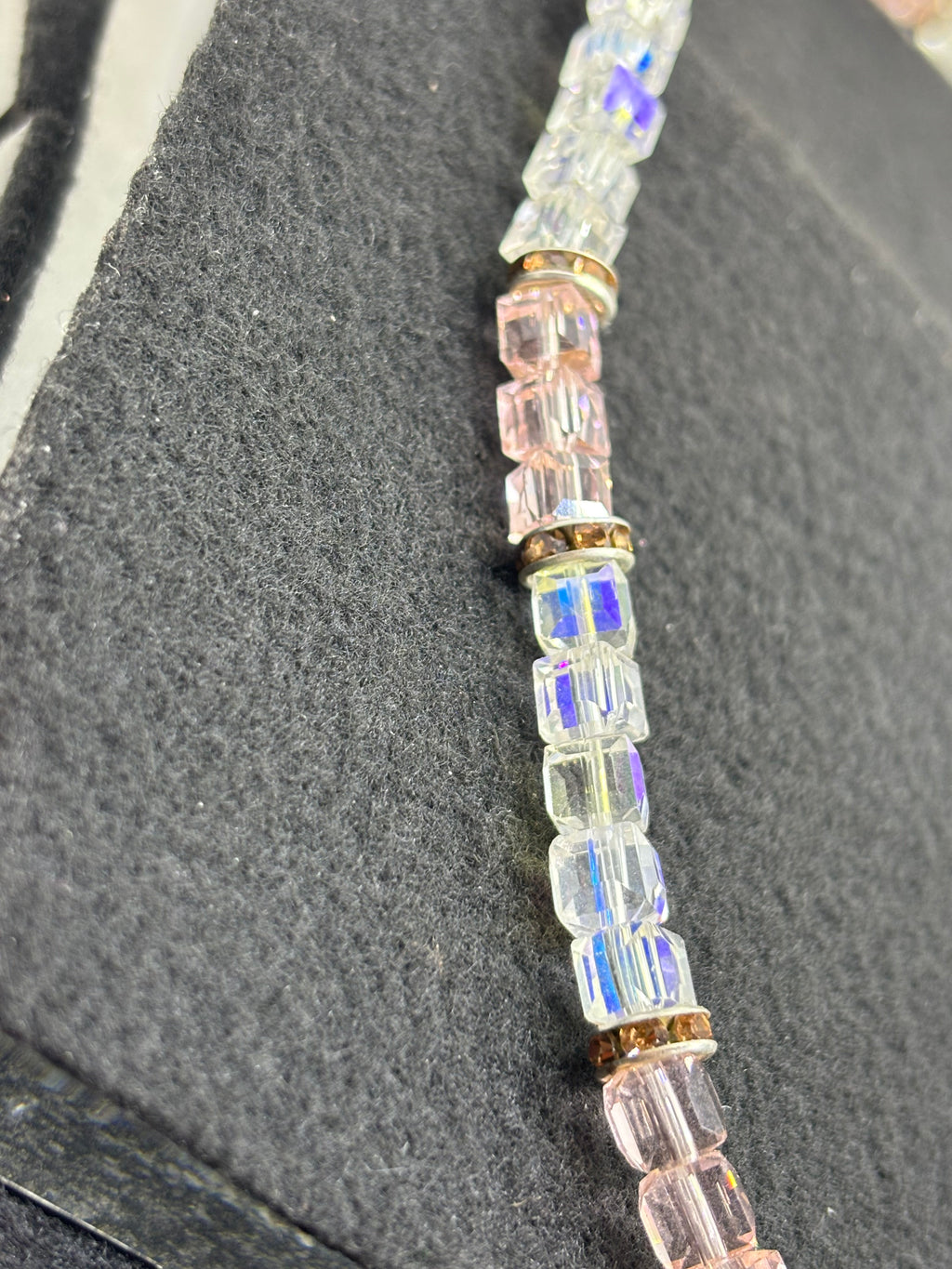 Pink and Glass Beaded Necklace