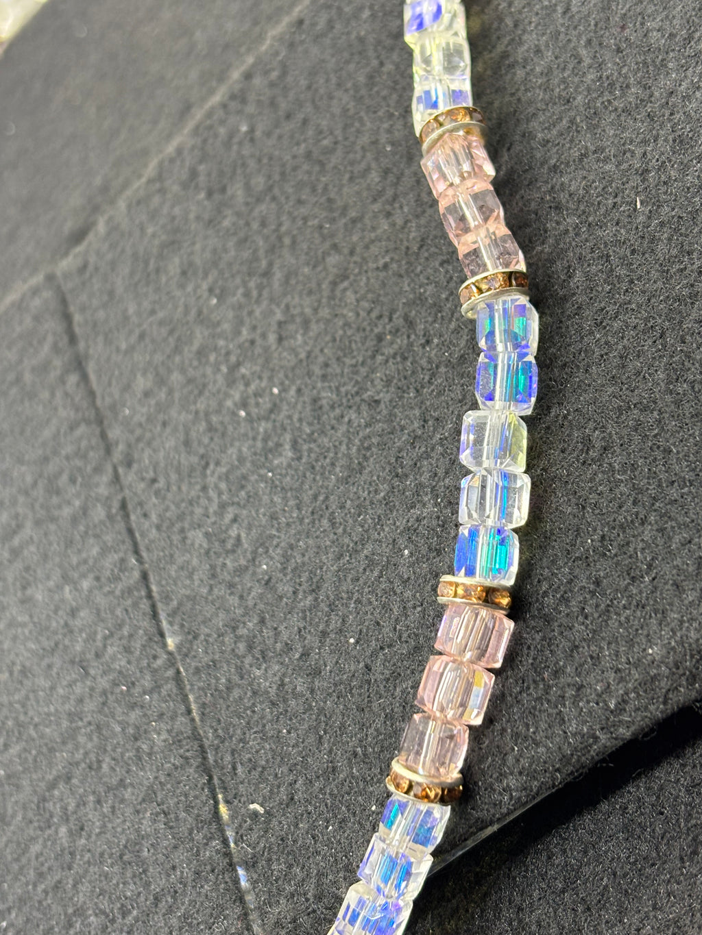 Pink and Glass Beaded Necklace