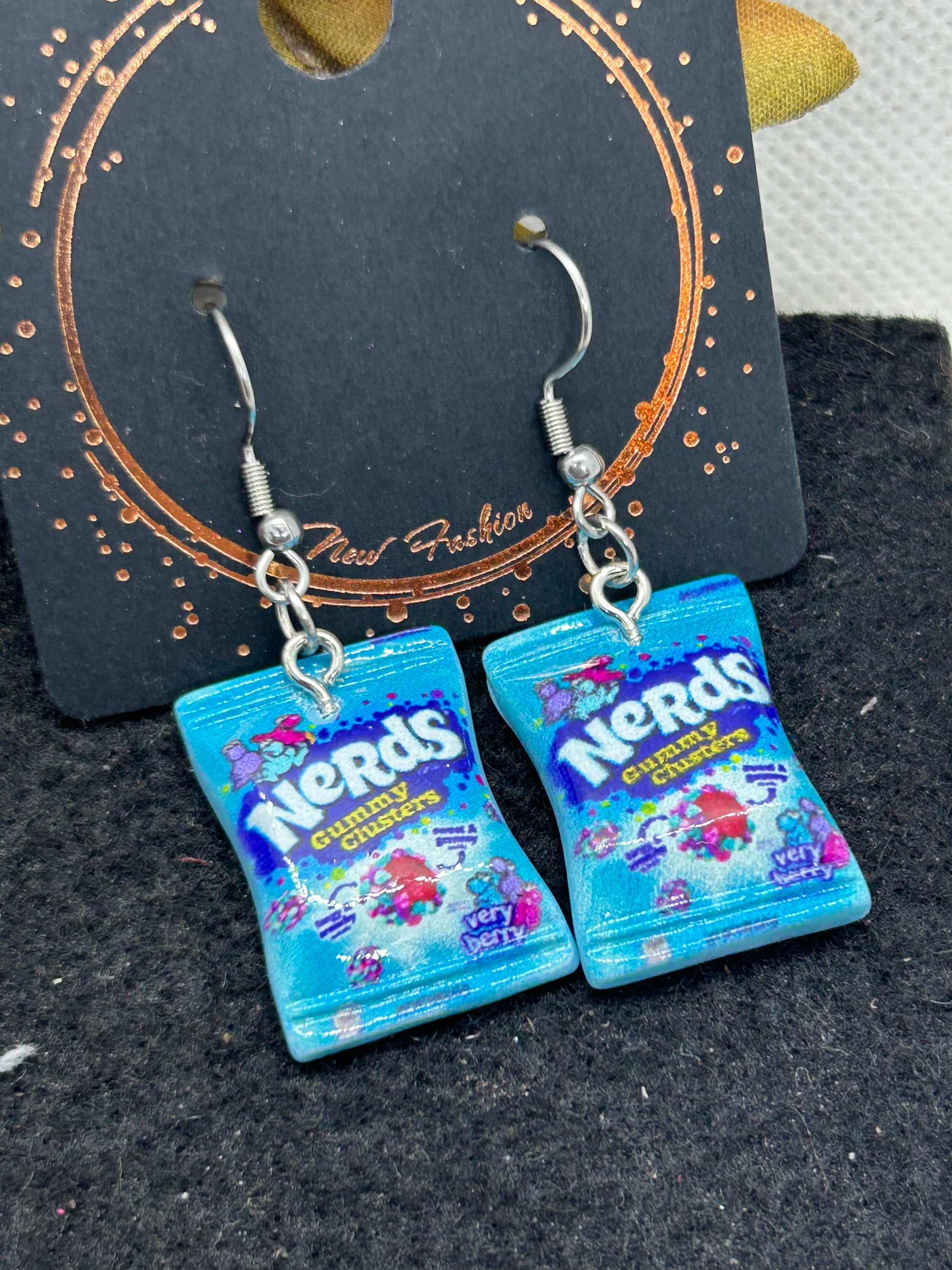 Blue Nerds Candy Earrings