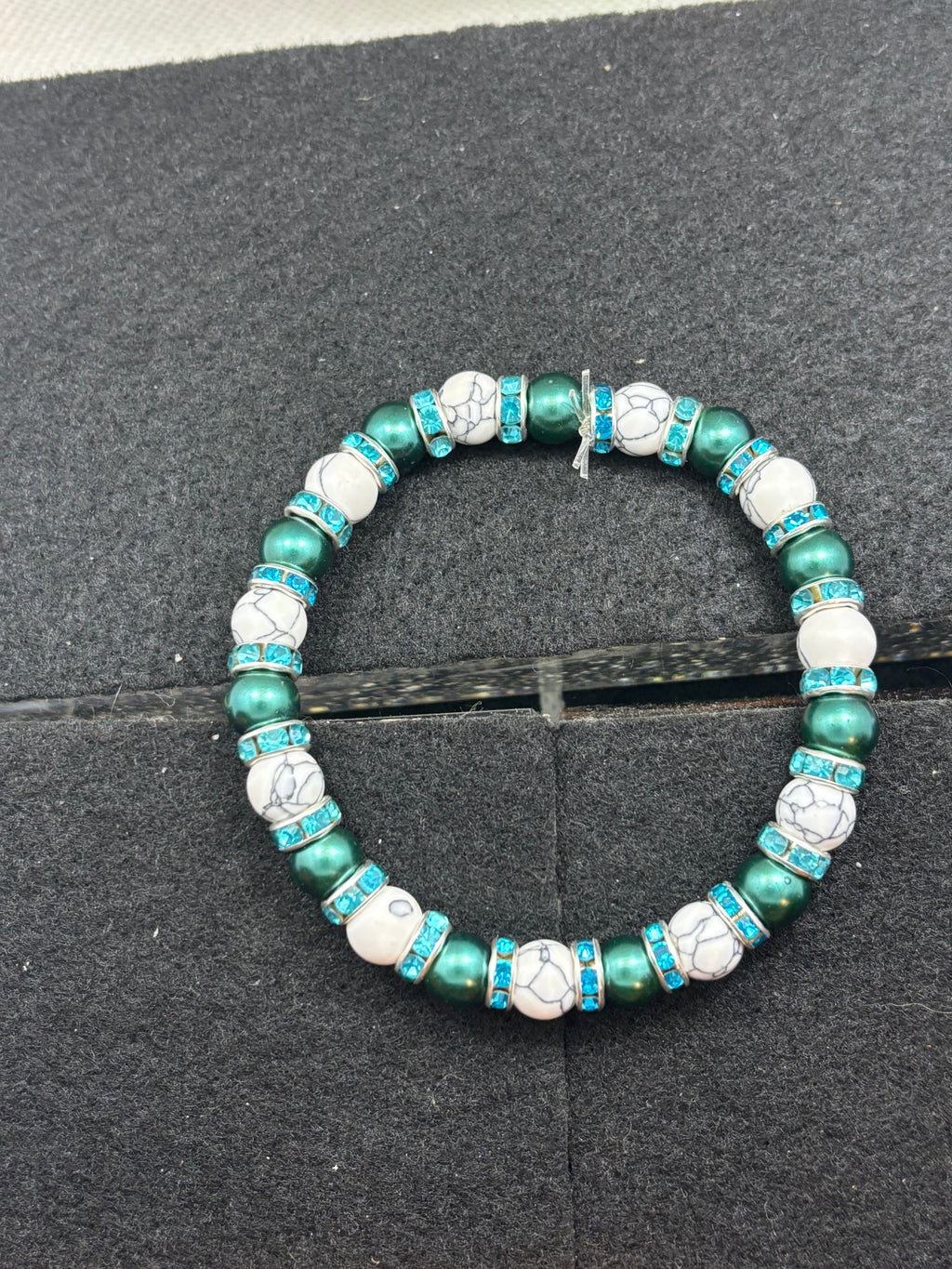 White howl lite with Black Hematite Beaded Bracelet