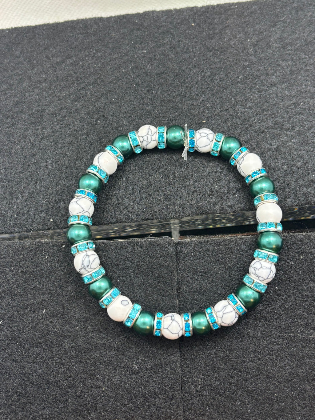 White howl lite with Black Hematite Beaded Bracelet