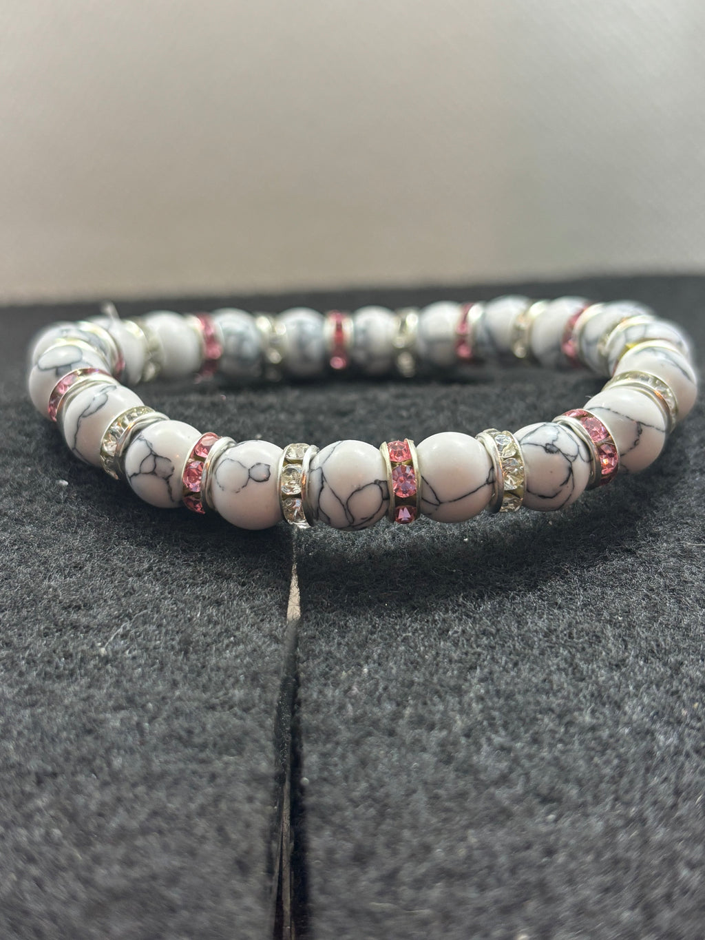 How Lite Beaded Bracelet with Pink Rhinestones