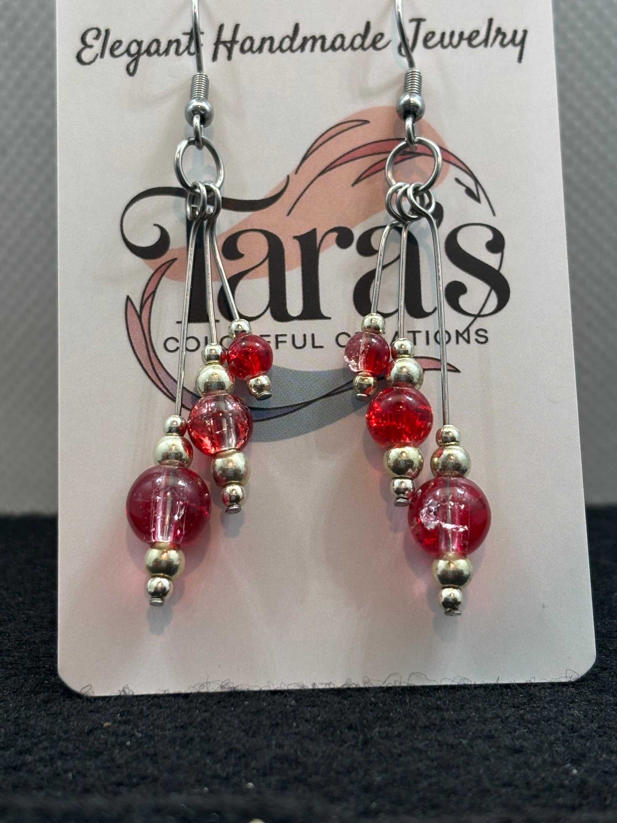 Red Beaded Earrings