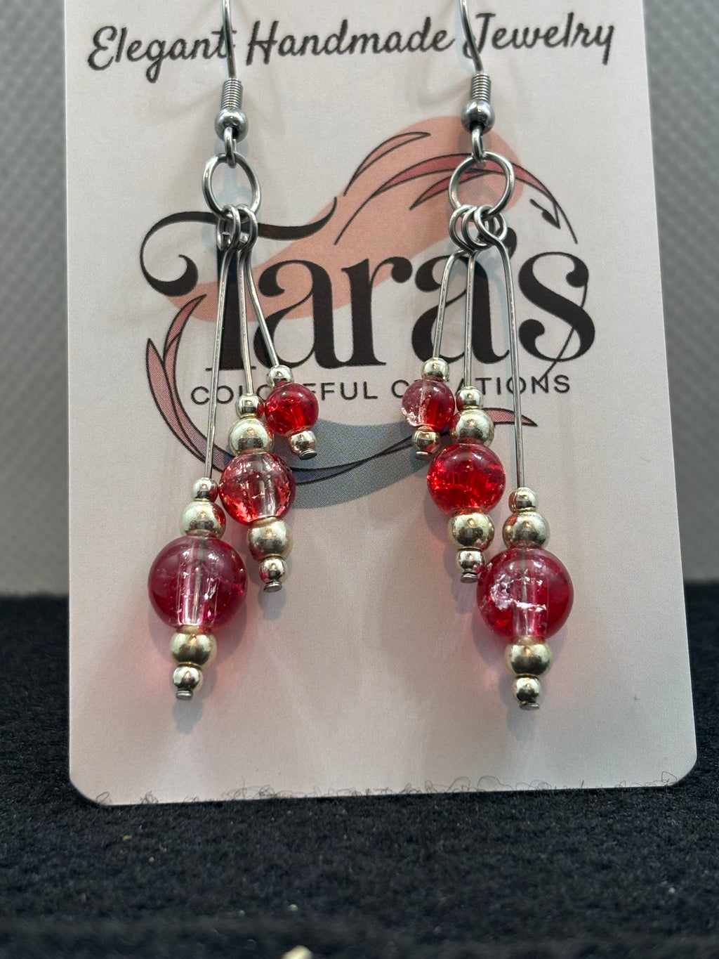 Red Beaded Earrings
