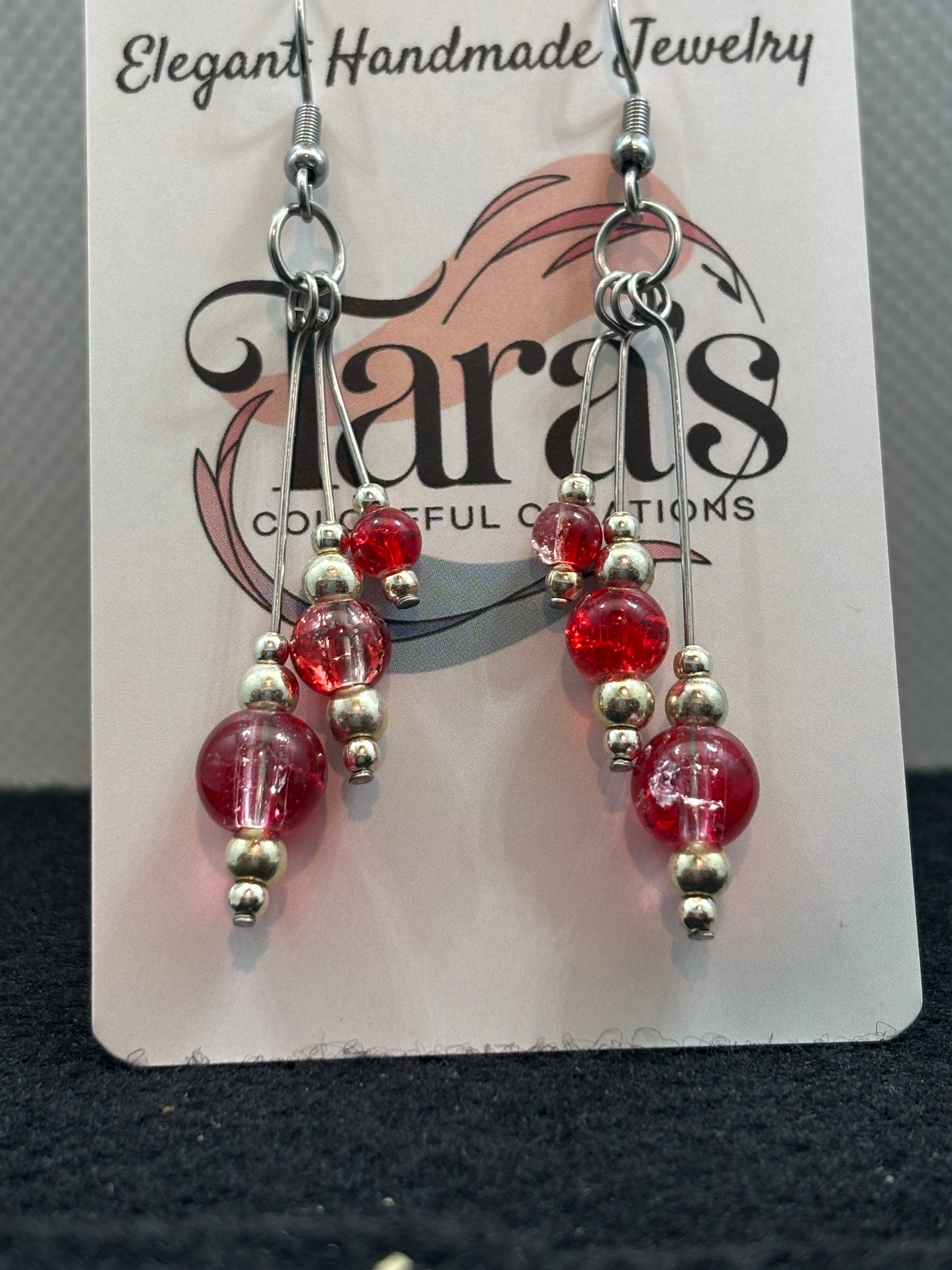 Red Beaded Earrings