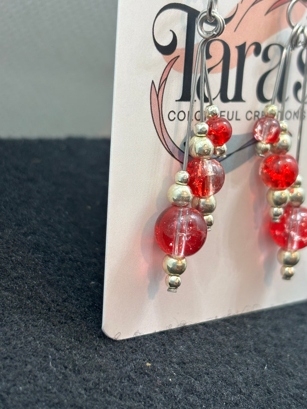 Red Beaded Earrings