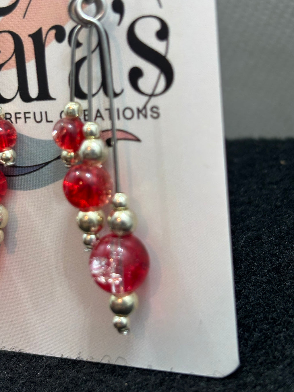 Red Beaded Earrings