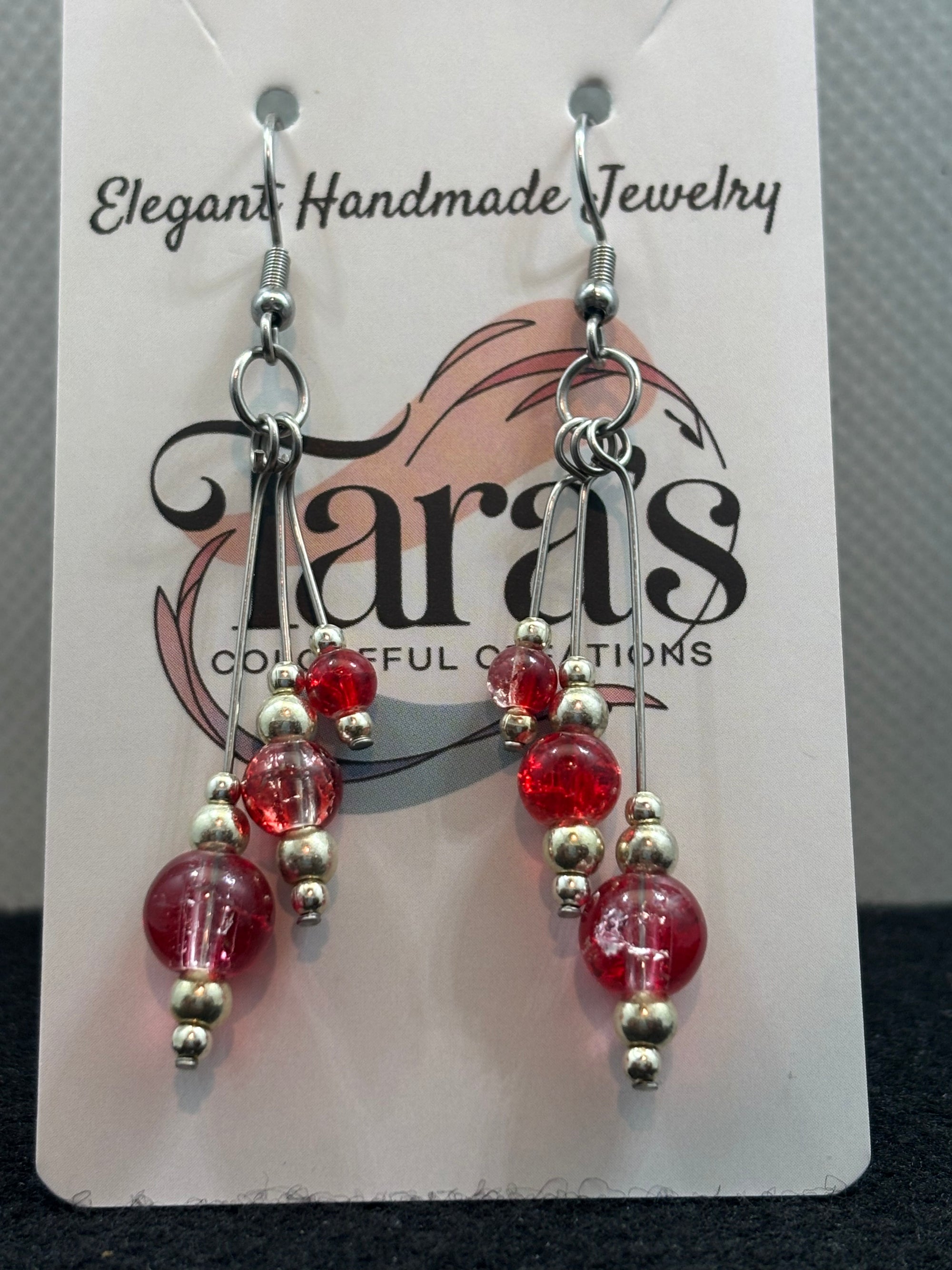 Red Beaded Earrings