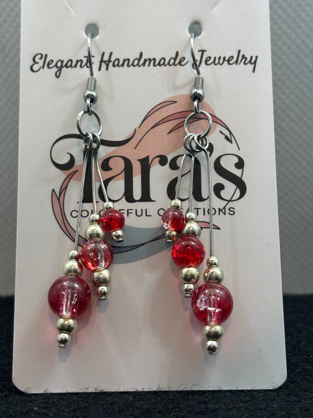Red Beaded Earrings