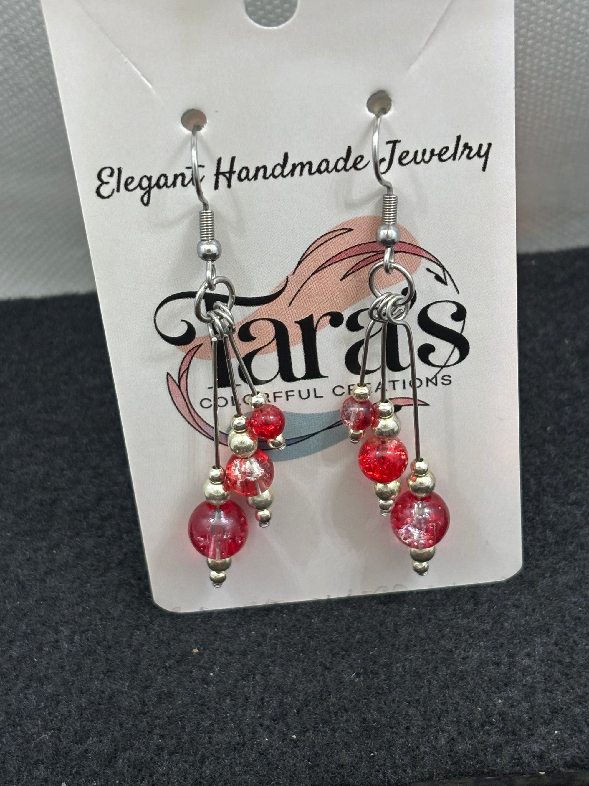 Red Beaded Earrings