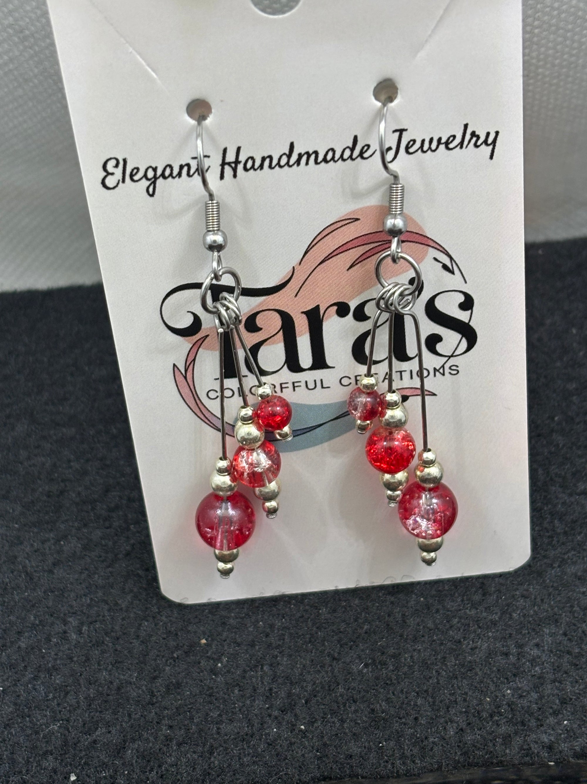 Red Beaded Earrings