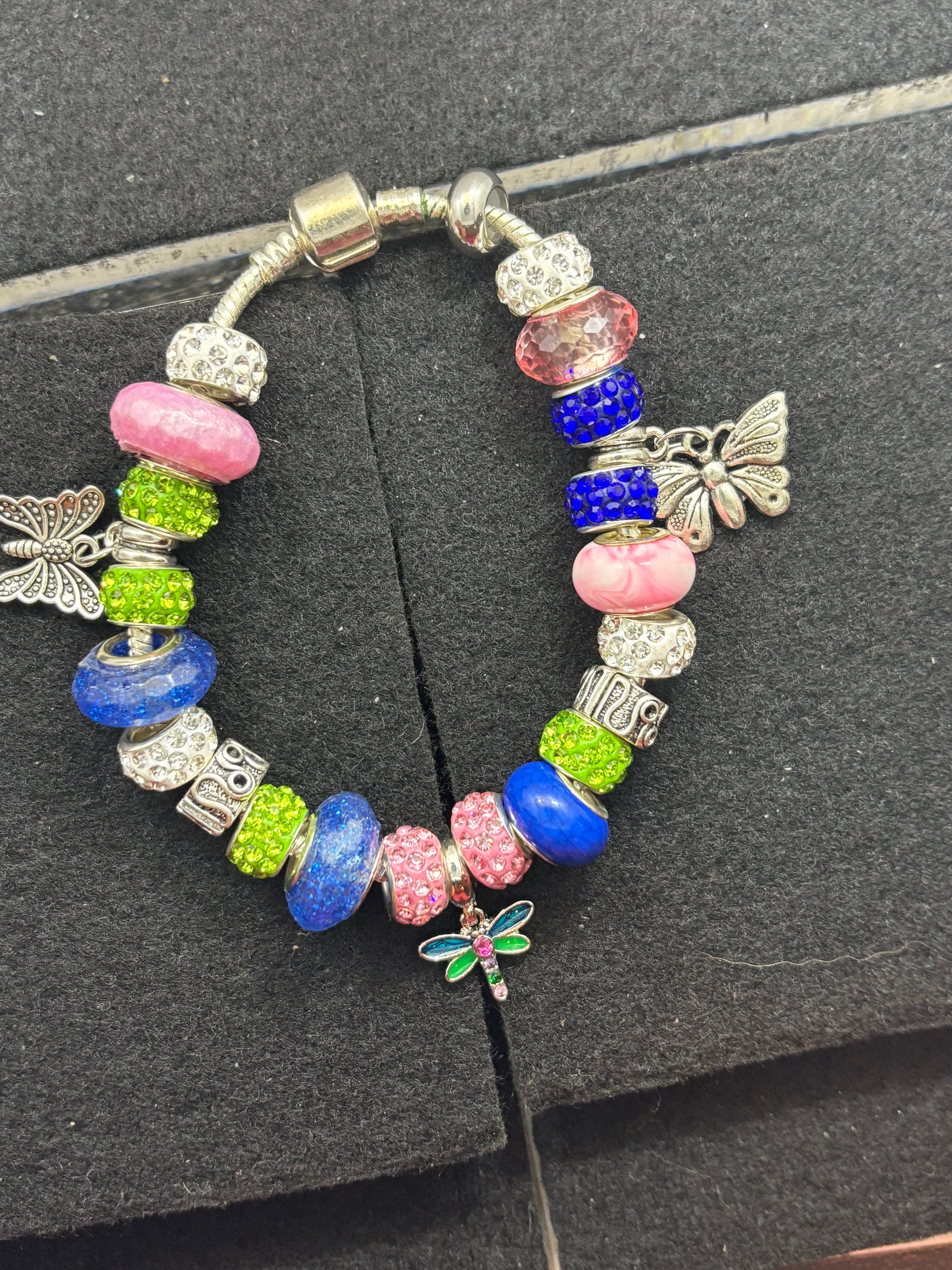 Dragonfly and Butterfly Charm Bracelet