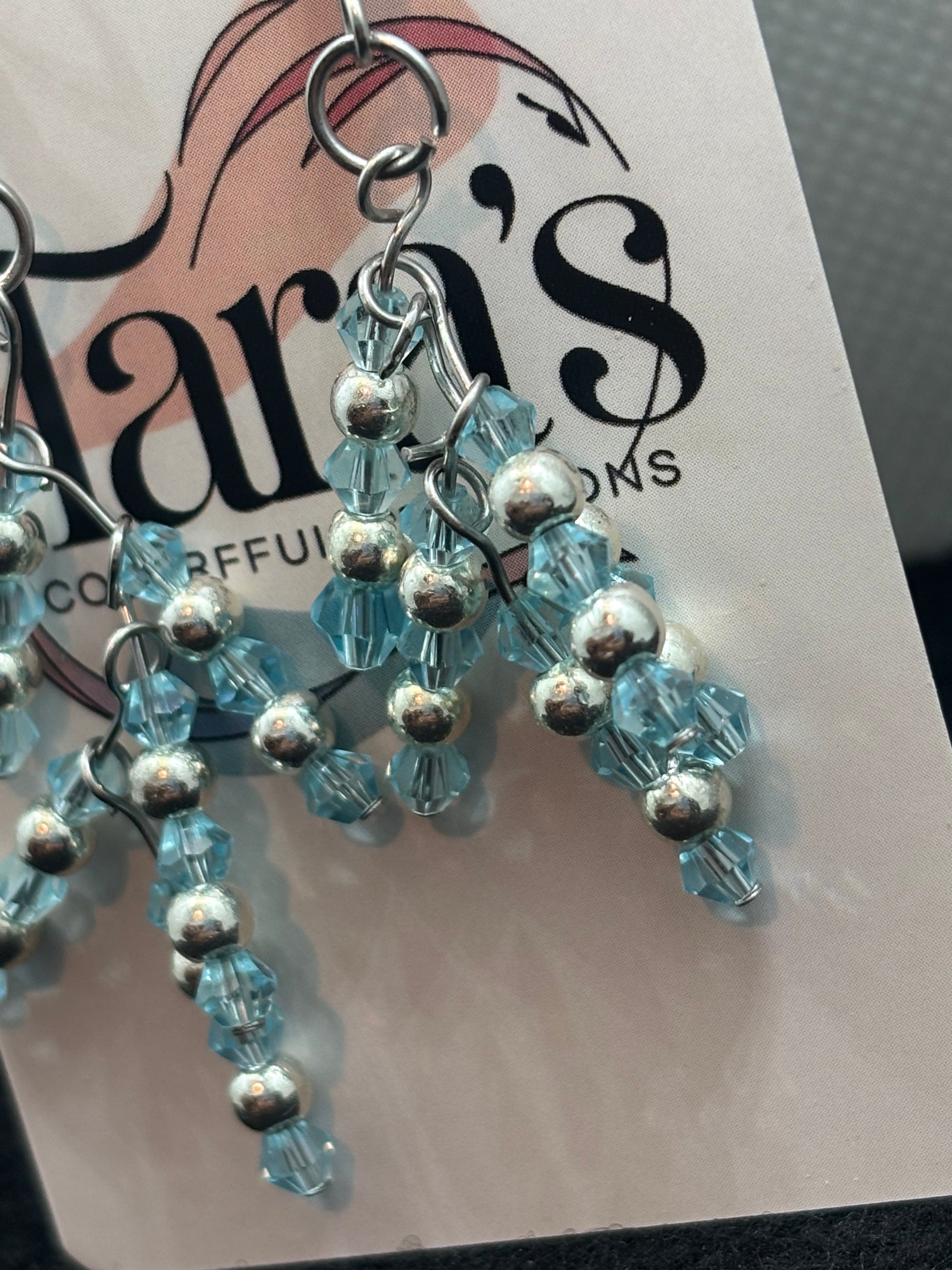 Blue and Silver Earrings