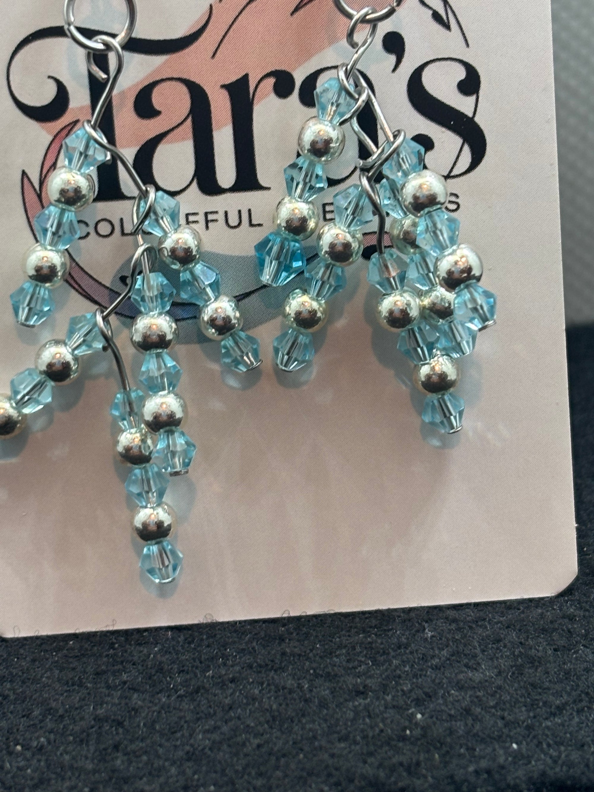 Blue and Silver Earrings