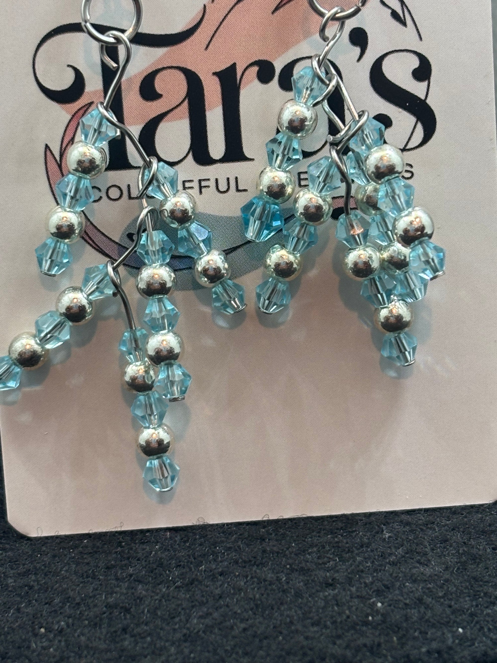 Blue and Silver Earrings