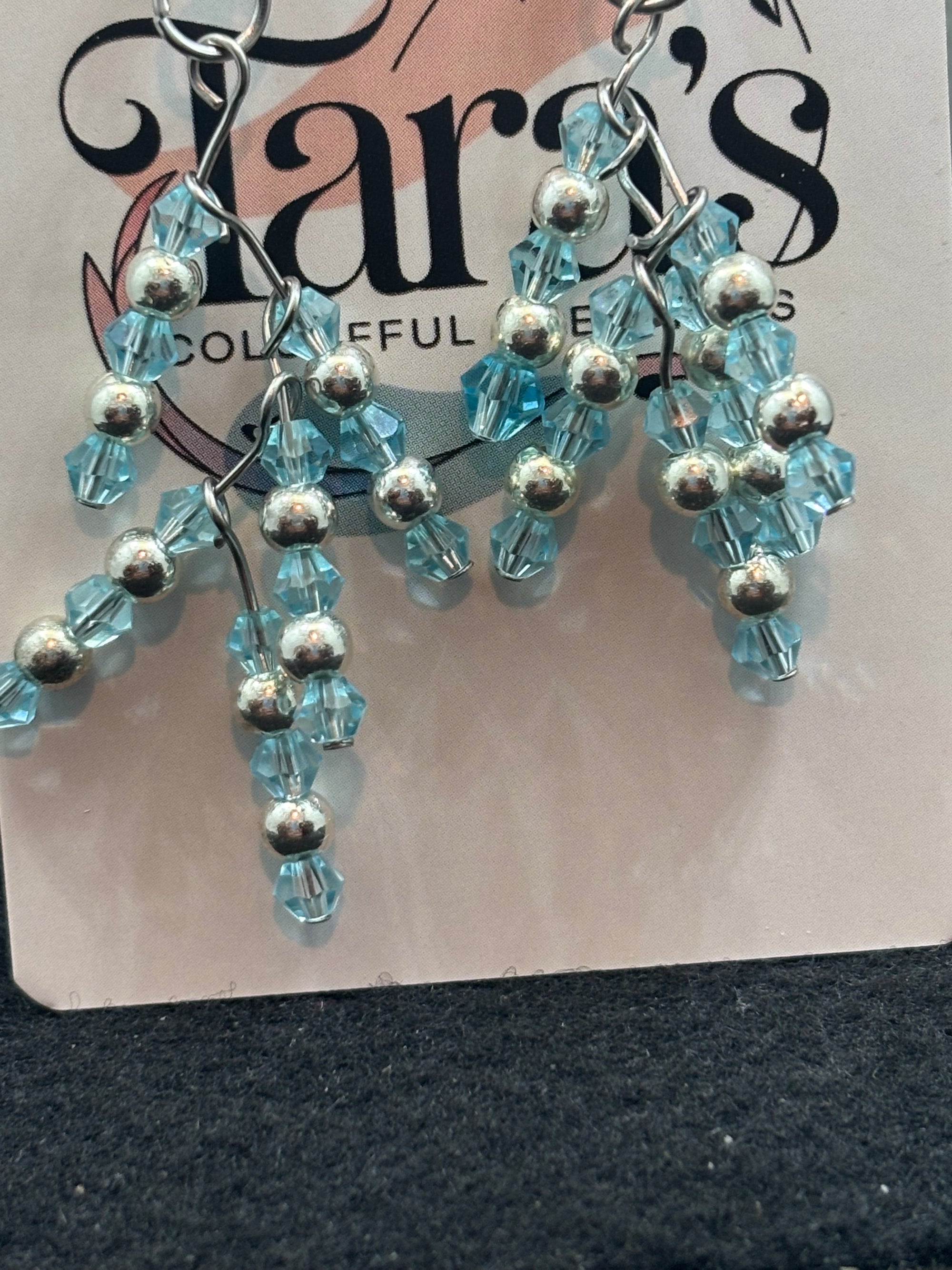 Blue and Silver Earrings