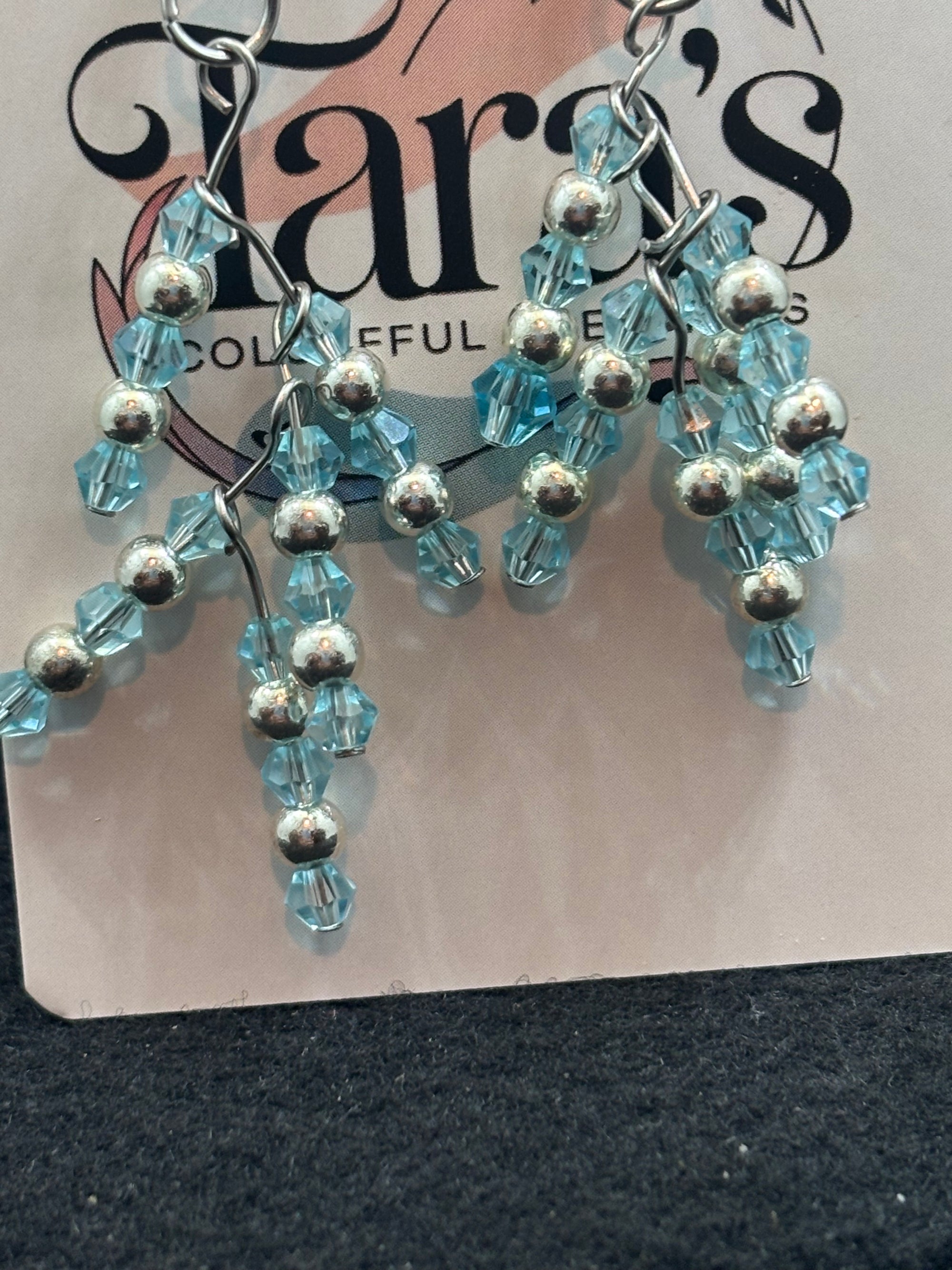 Blue and Silver Earrings