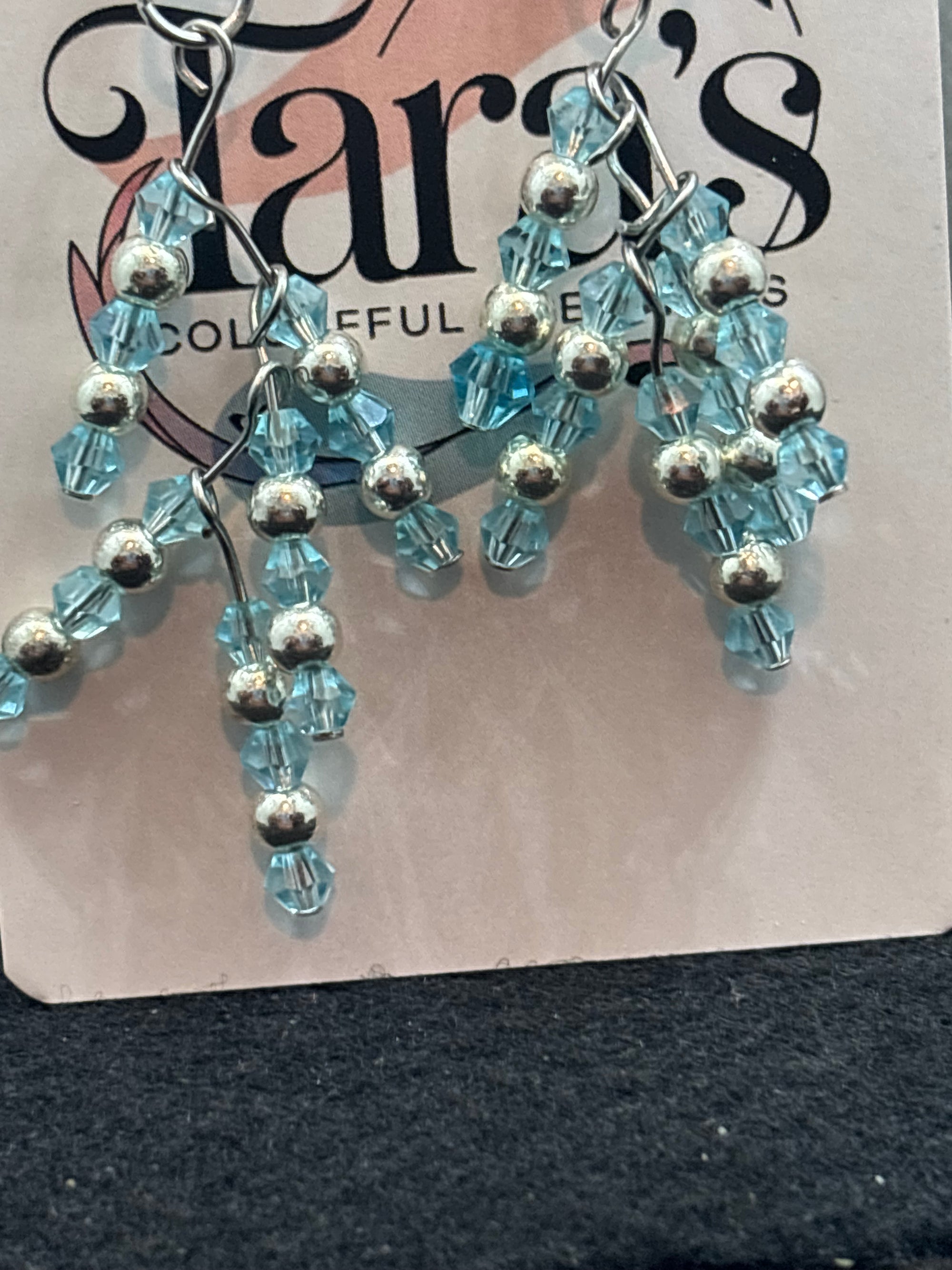 Blue and Silver Earrings