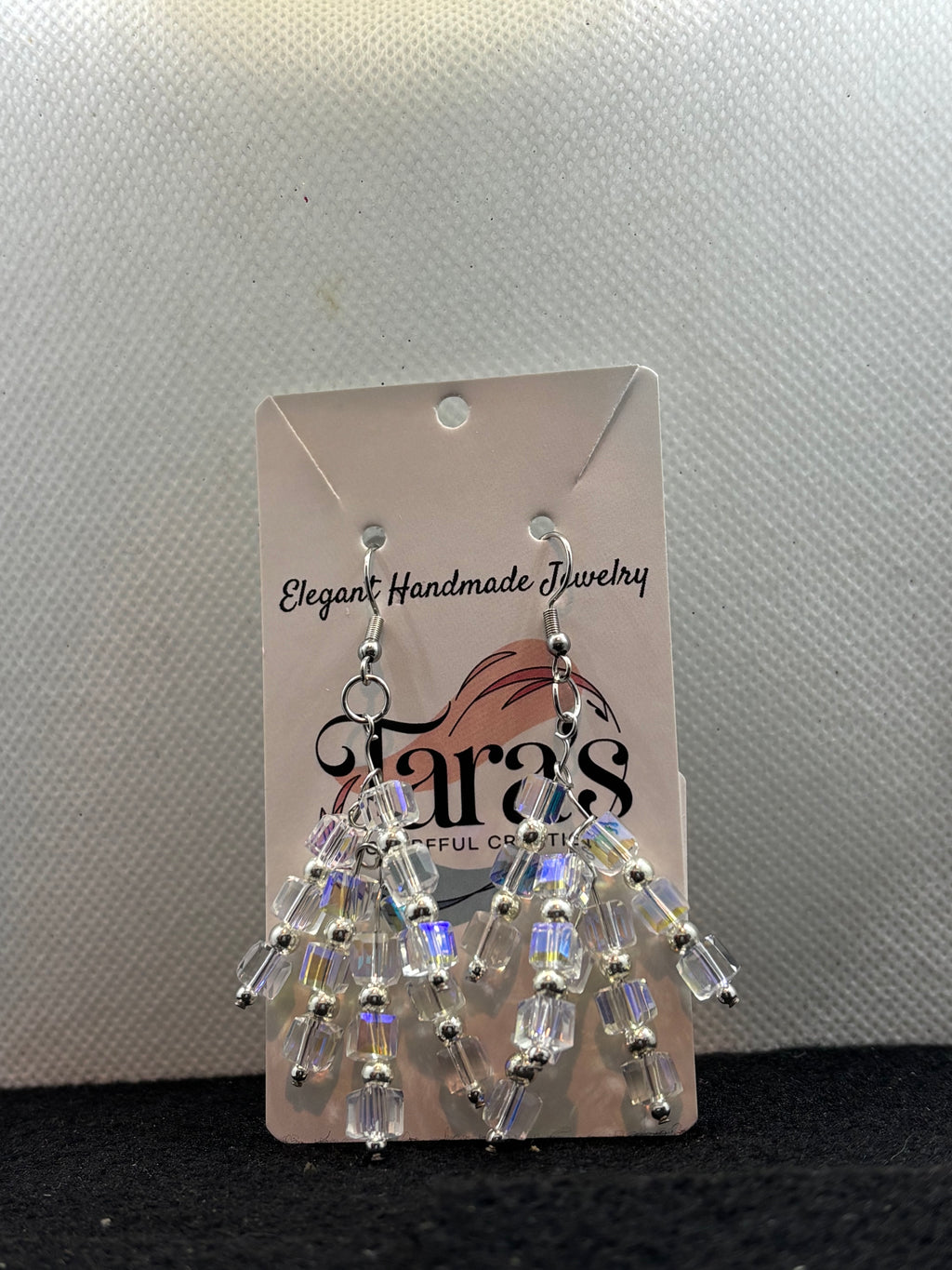 Glass and Silver staggard Earrings