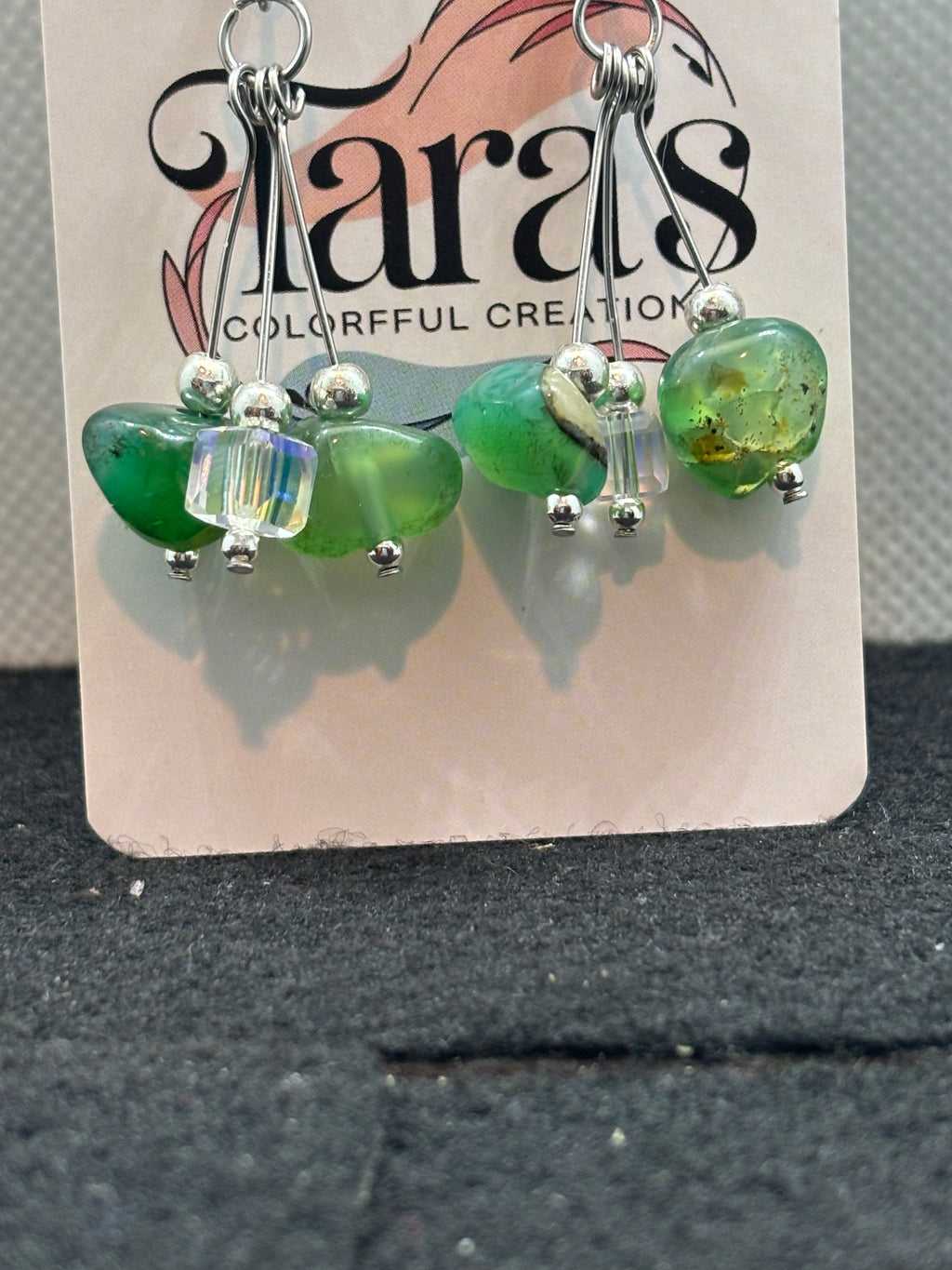 Jade and Glass Earrings