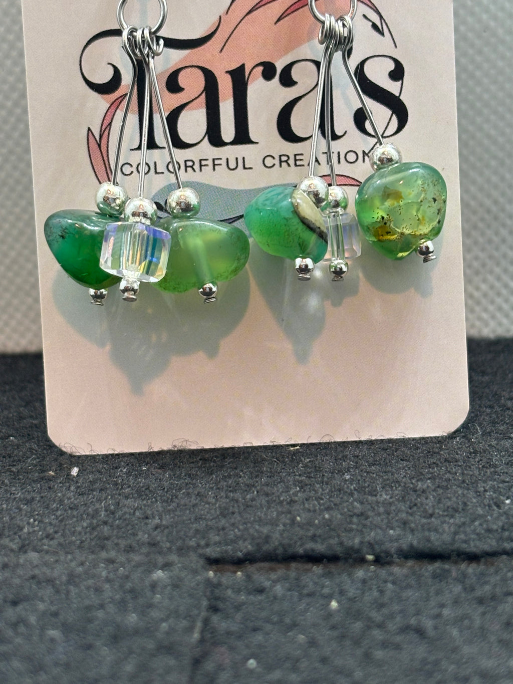 Jade and Glass Earrings