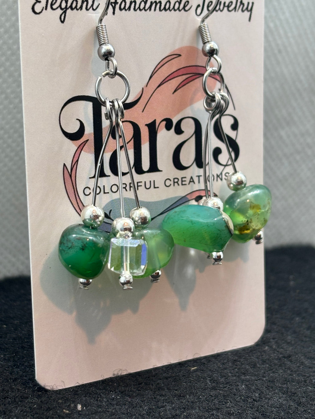 Jade and Glass Earrings