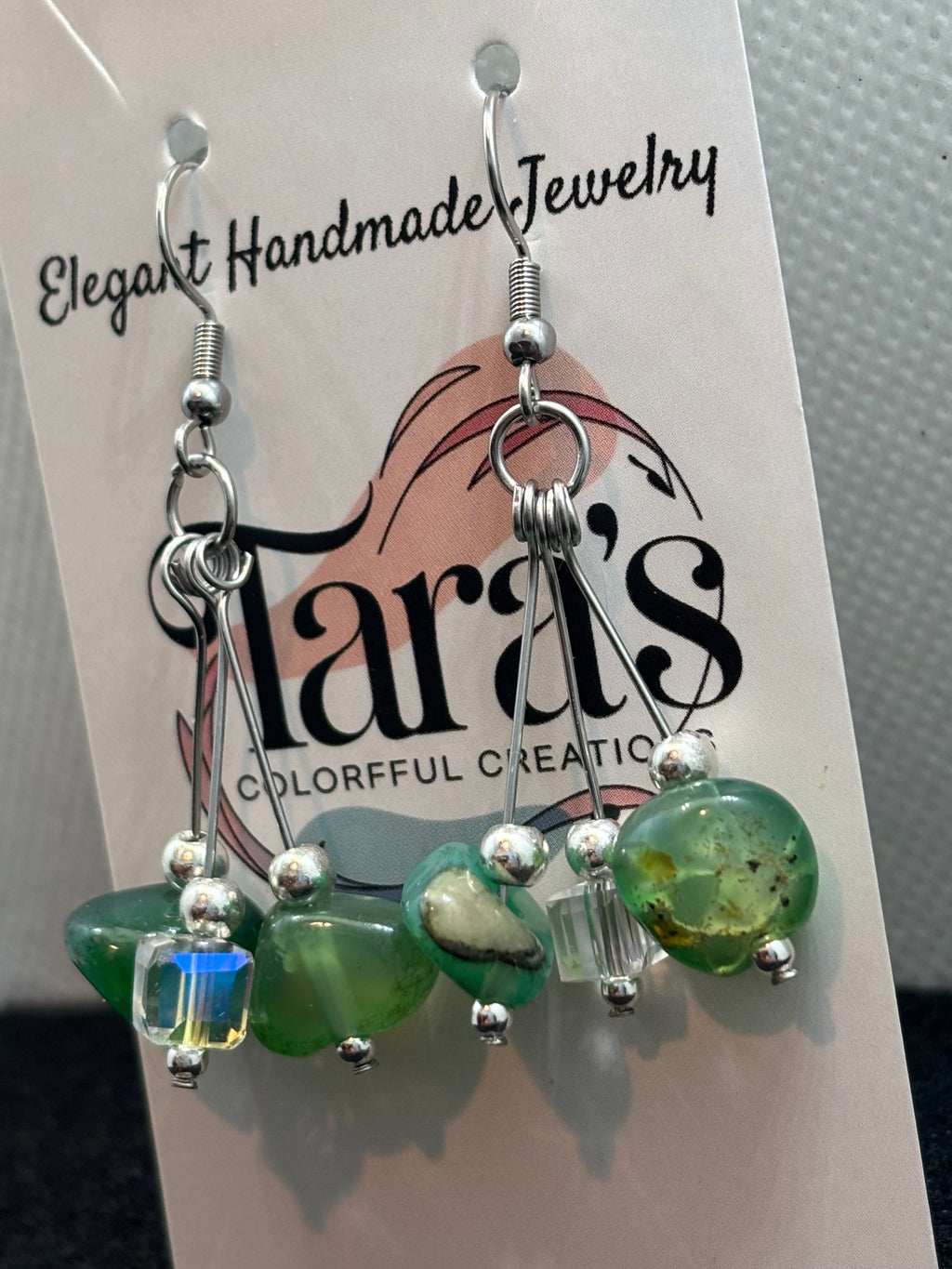 Jade and Glass Earrings