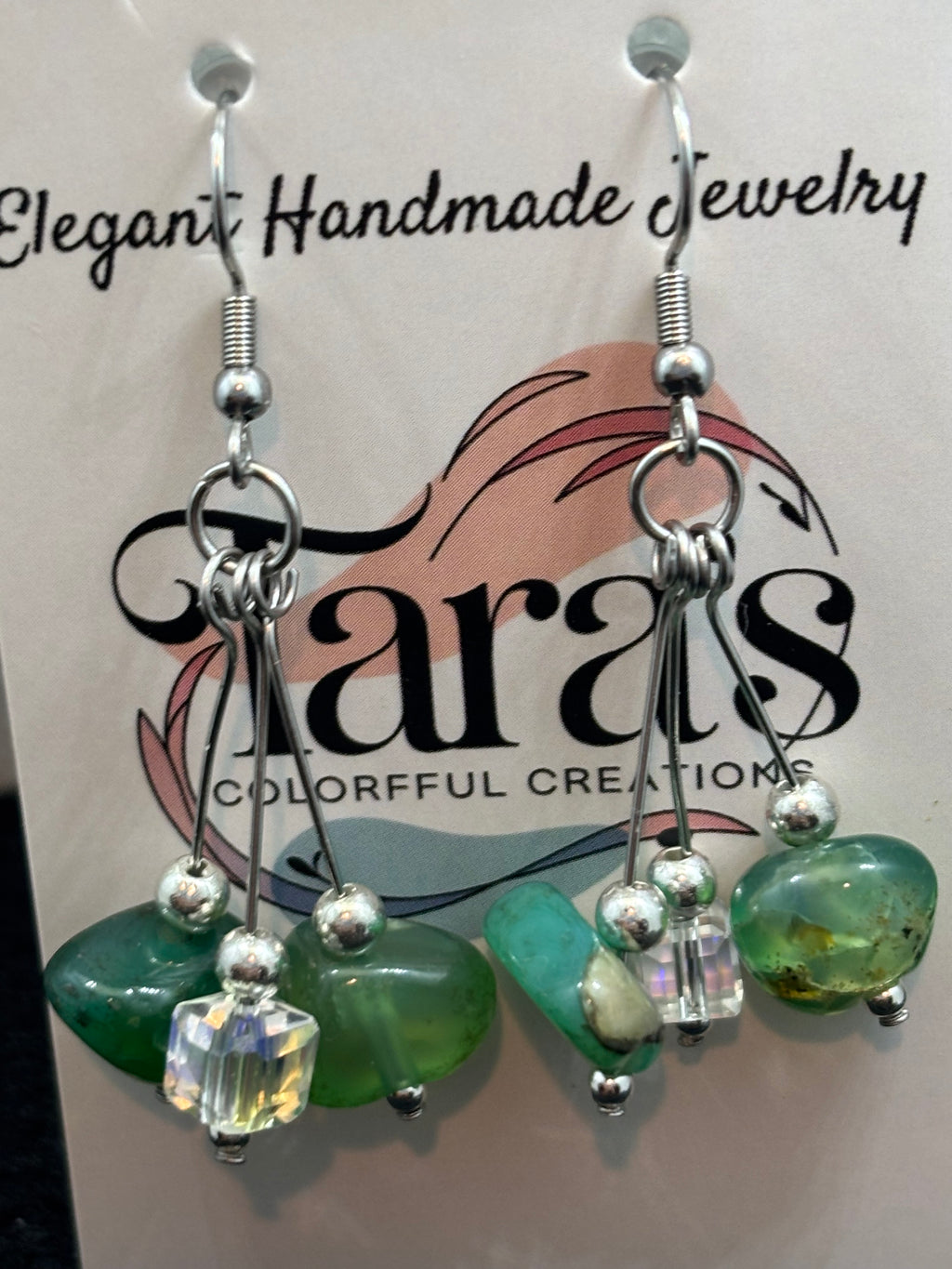Jade and Glass Earrings