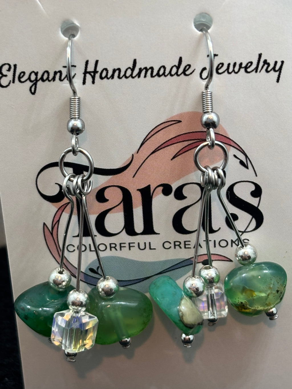 Jade and Glass Earrings