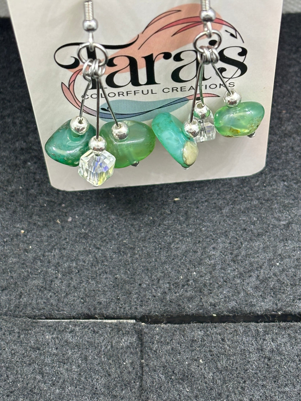 Jade and Glass Earrings
