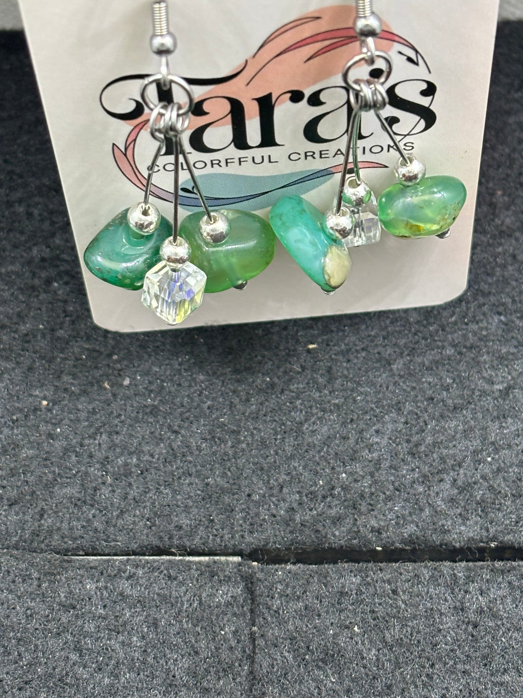 Jade and Glass Earrings