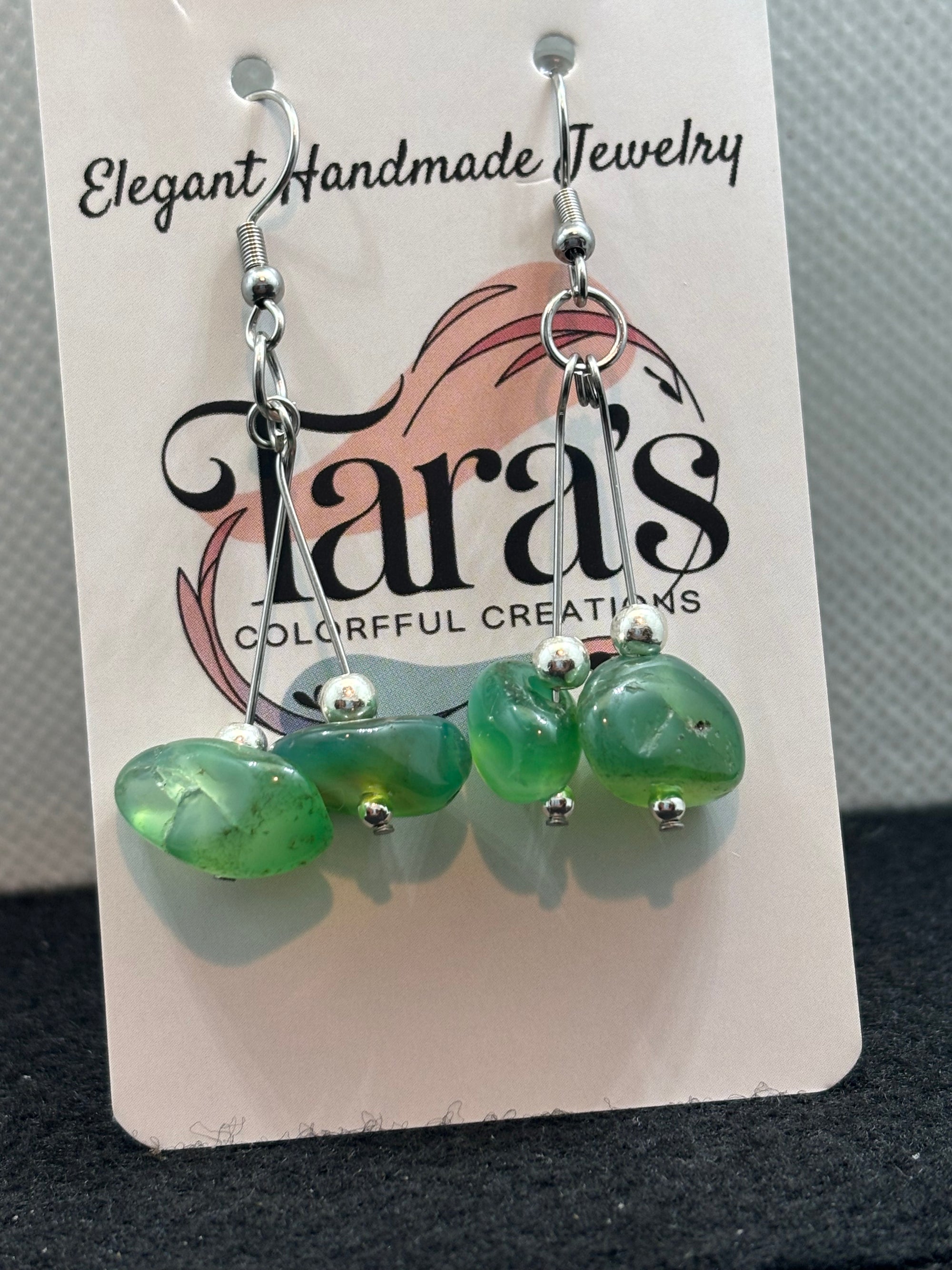 Jade and Silver Earring