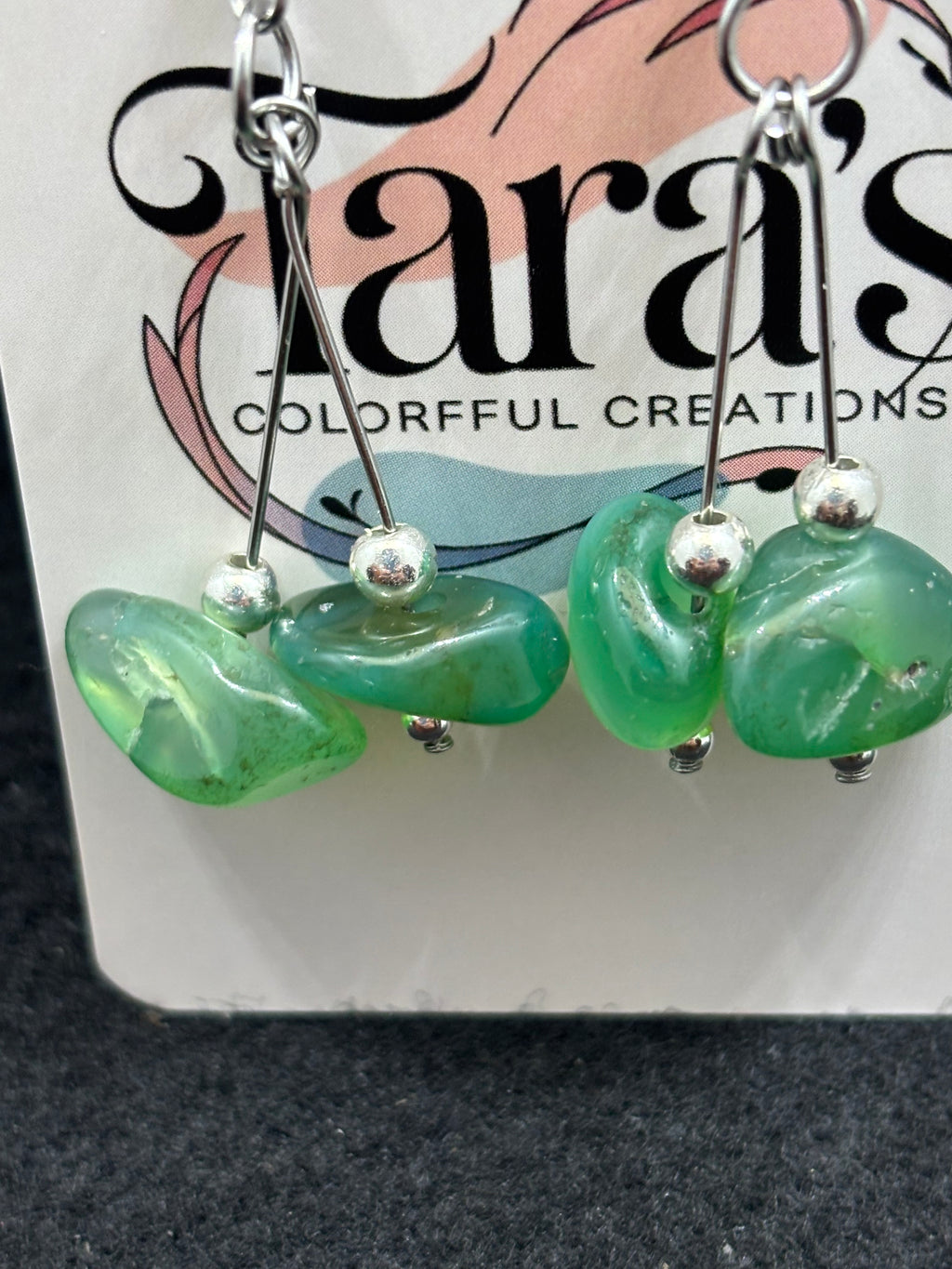 Jade and Silver Earring
