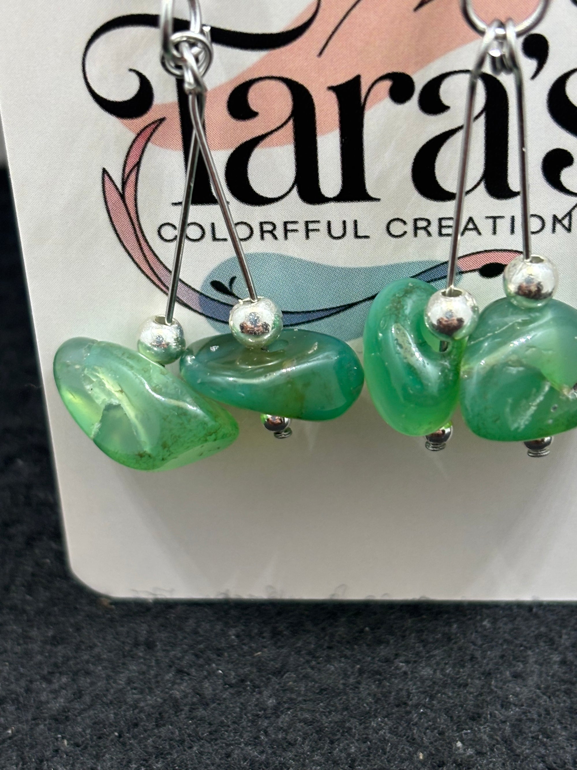 Jade and Silver Earring