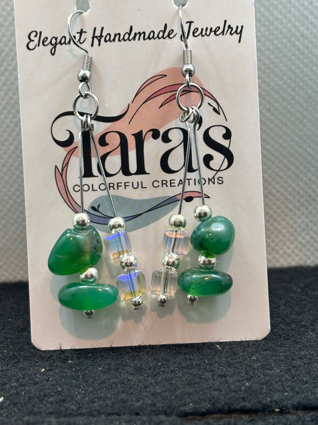 Double Jade and Double Glass Earrings
