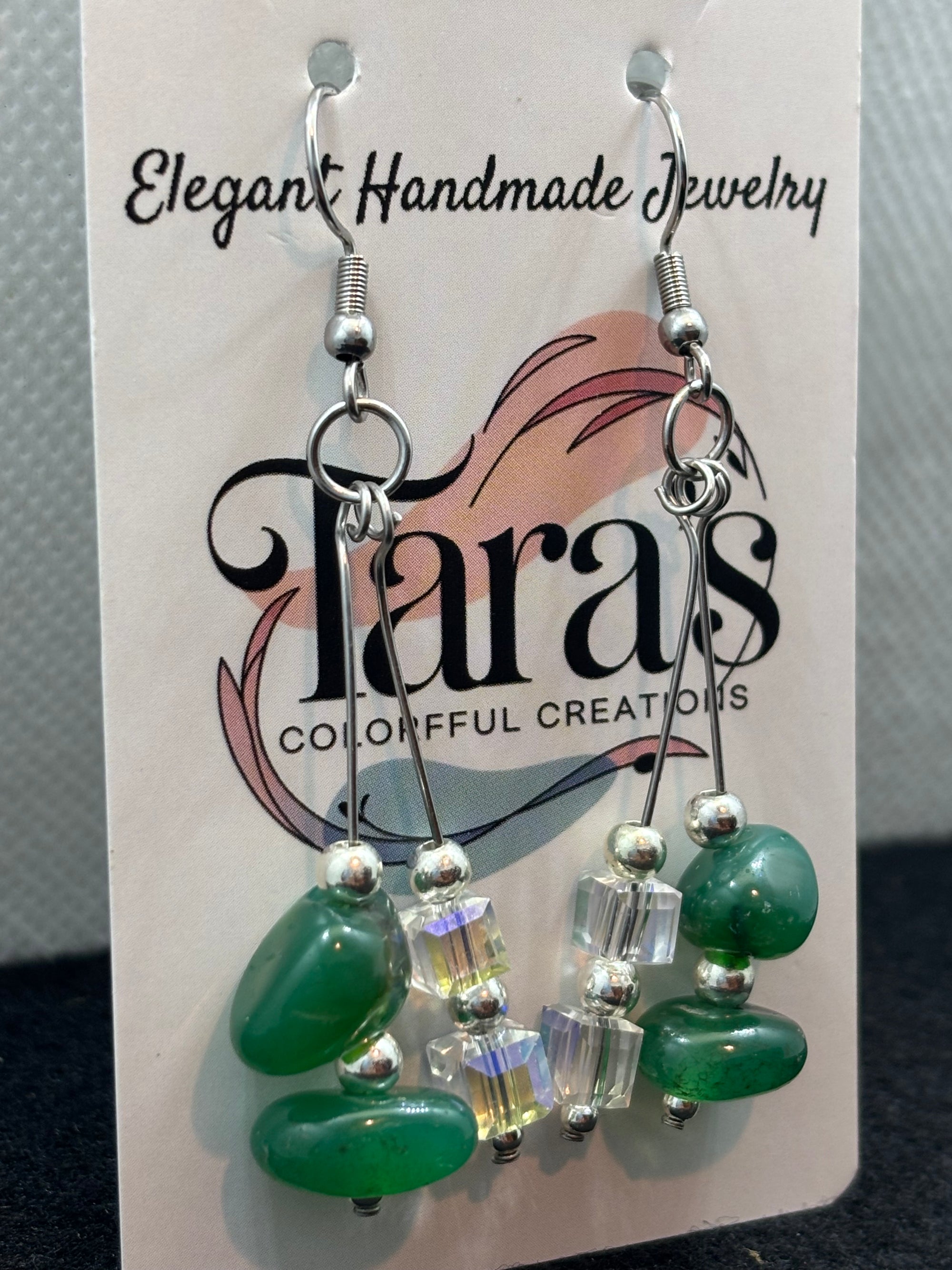 Double Jade and Double Glass Earrings