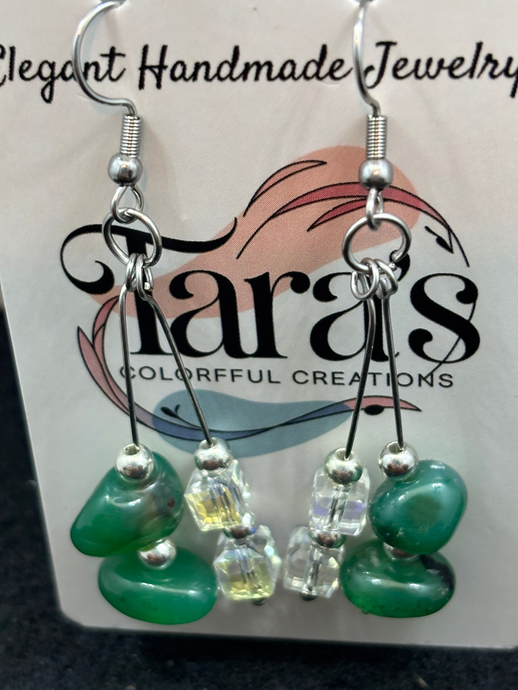 Double Jade and Double Glass Earrings