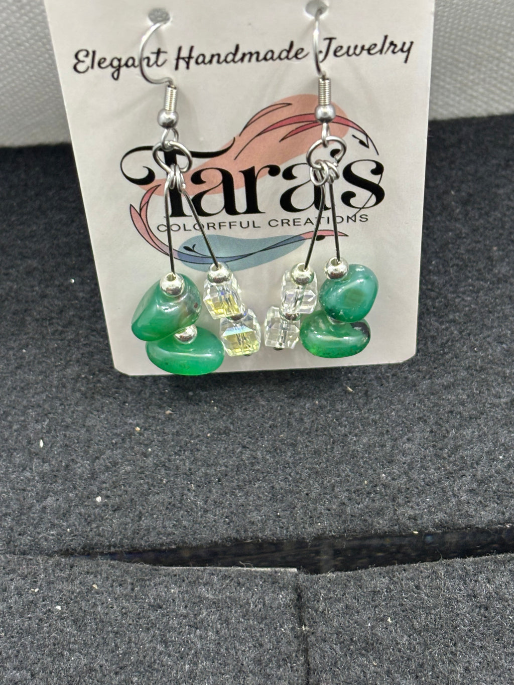 Double Jade and Double Glass Earrings