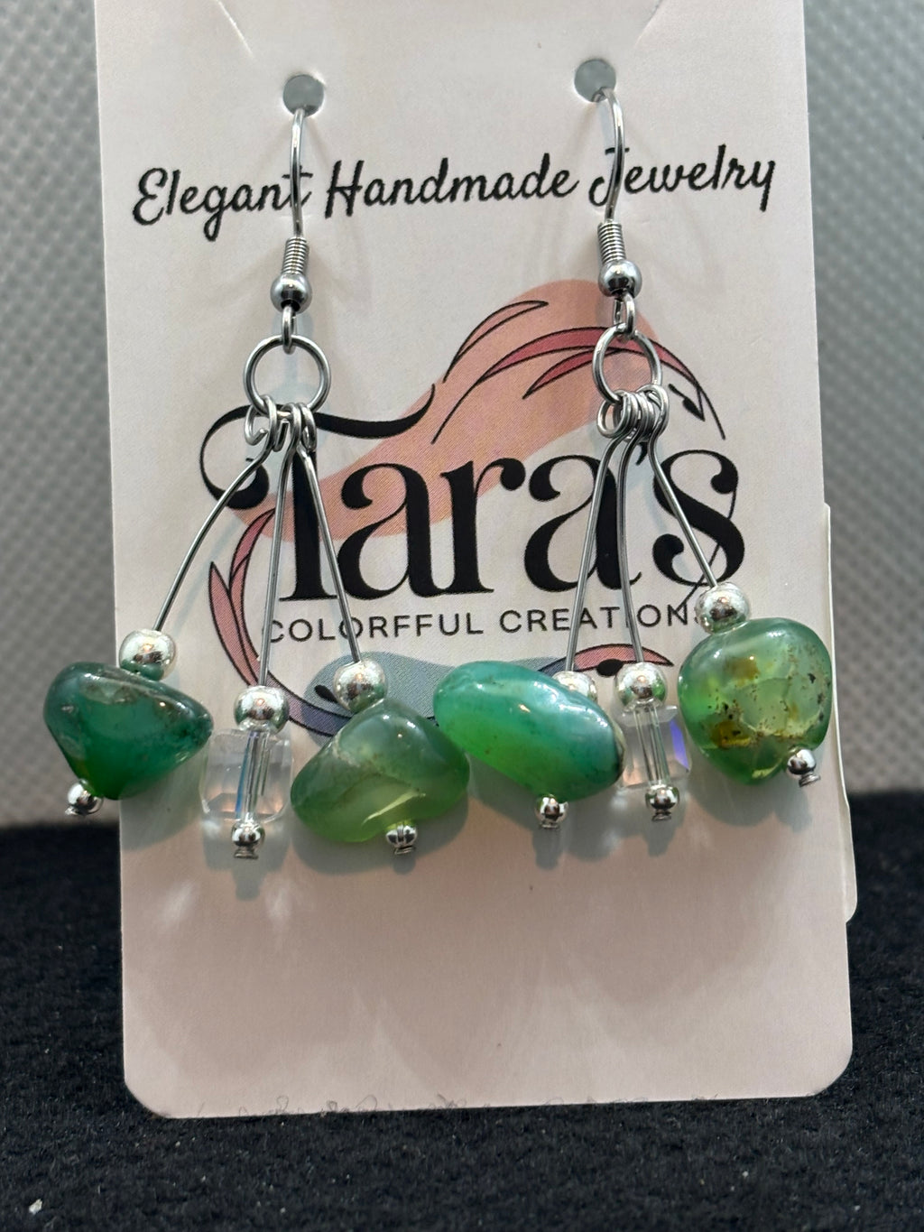 Jade and Glass Earrings