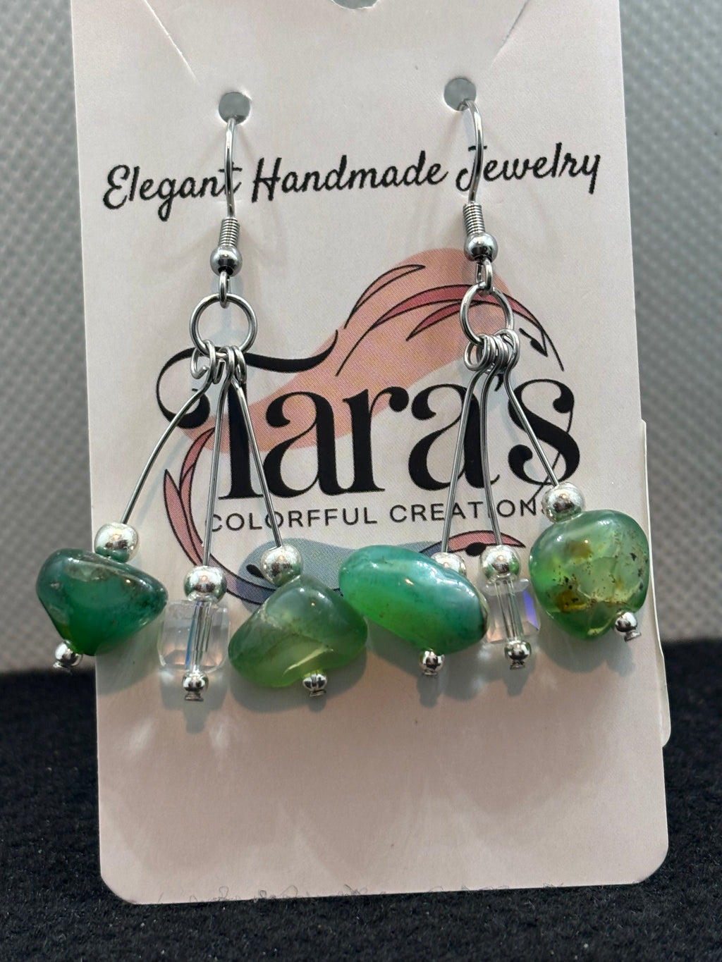 Jade and Glass Earrings