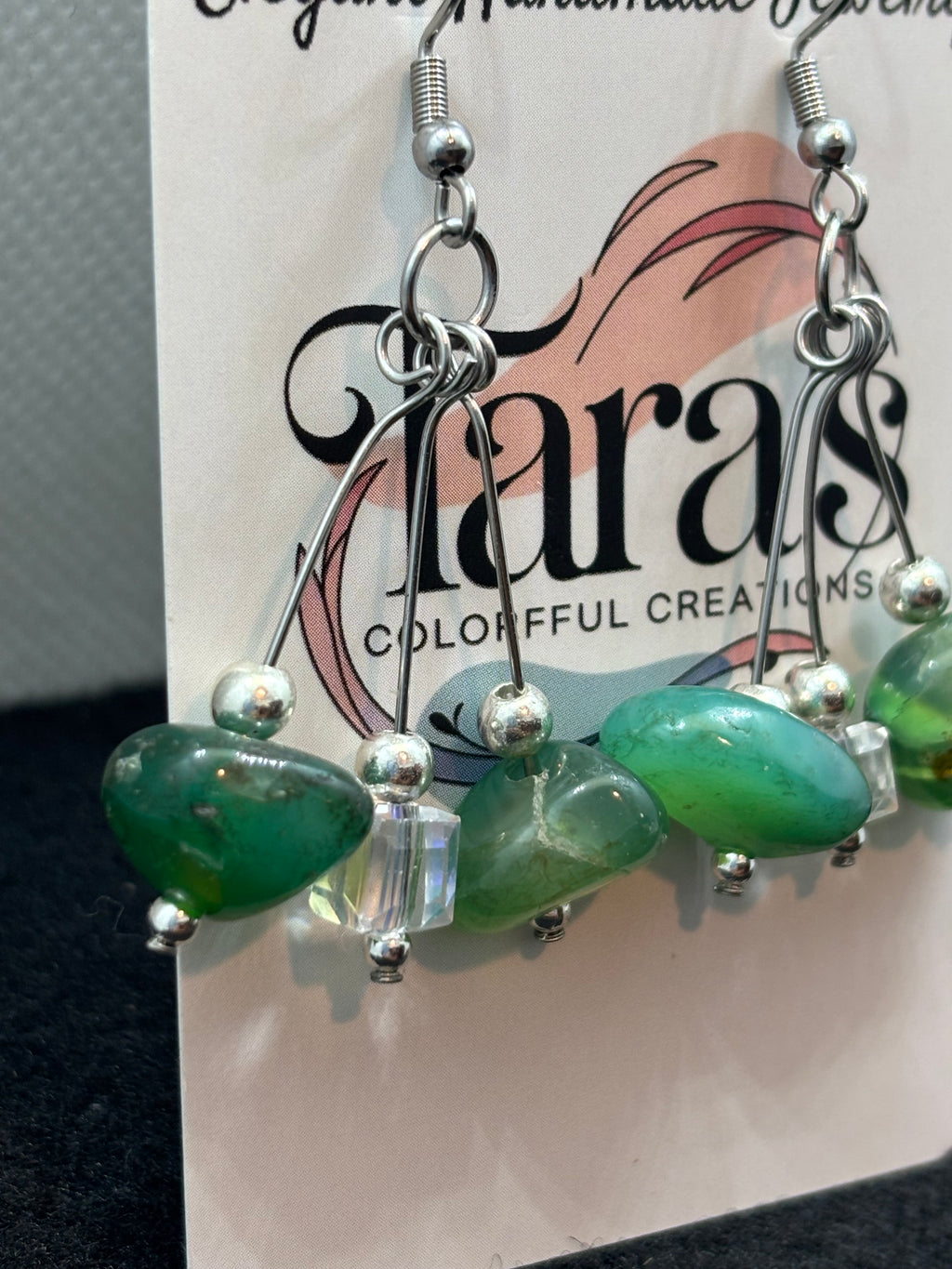 Jade and Glass Earrings
