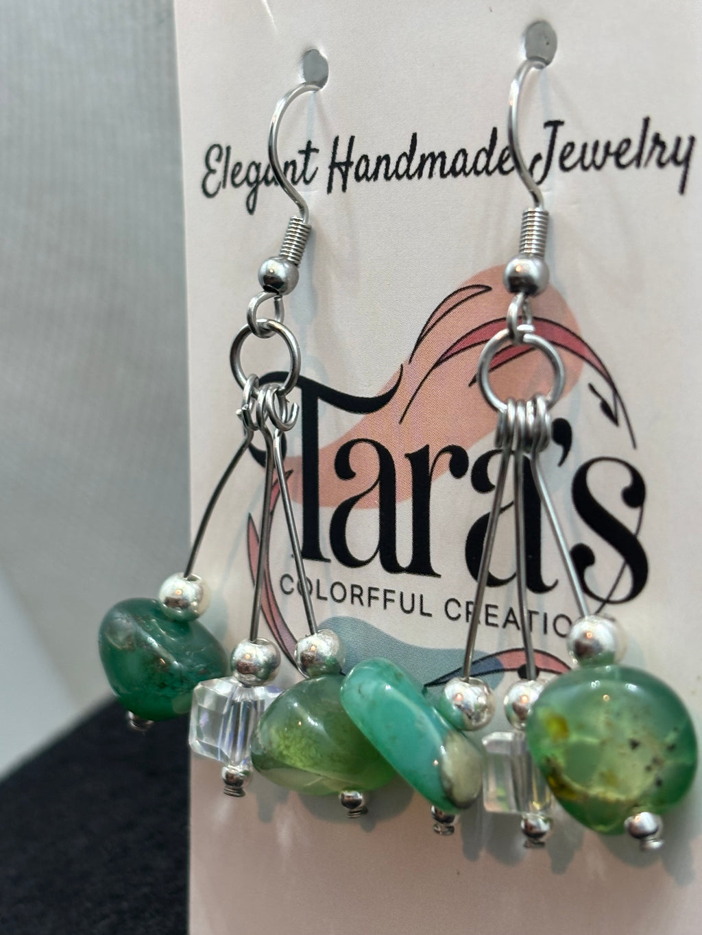 Jade and Glass Earrings