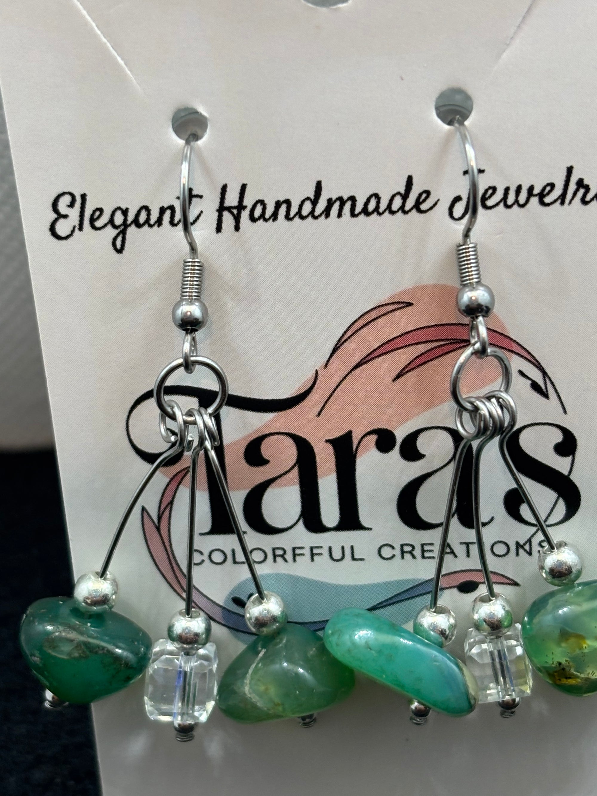 Jade and Glass Earrings